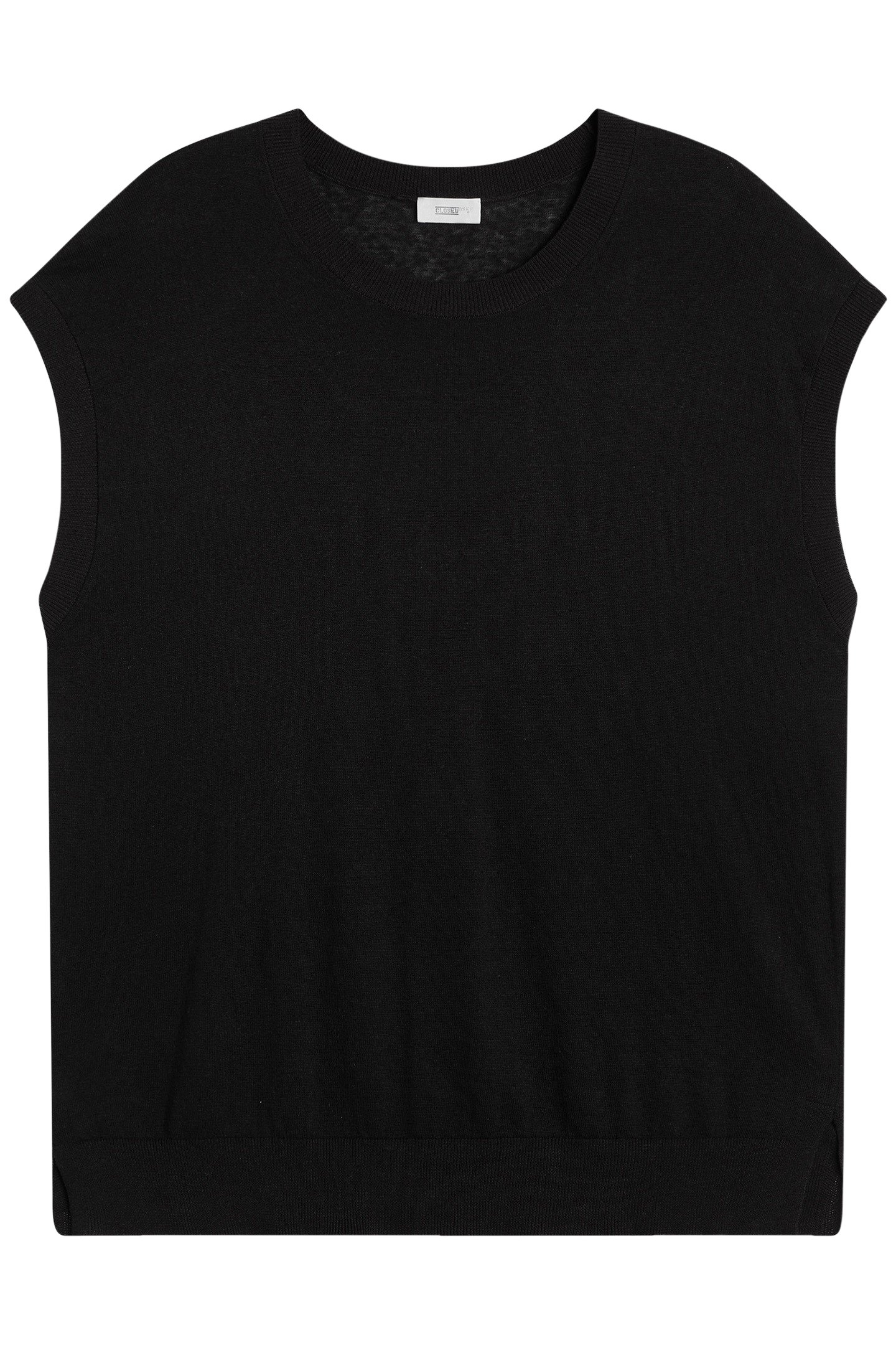 SLEEVELESS TOP KNITS BLACK 3