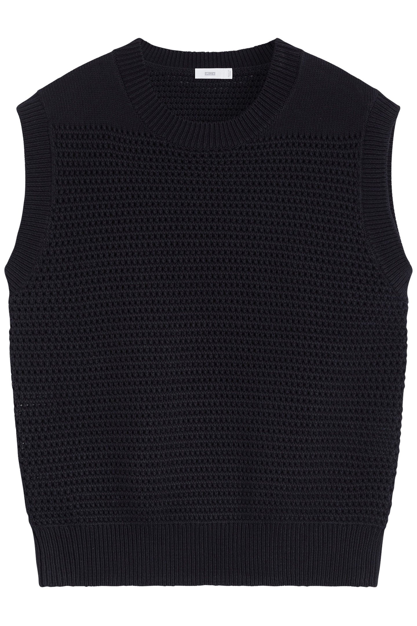 CREW NECK VEST KNITS BLACK 4