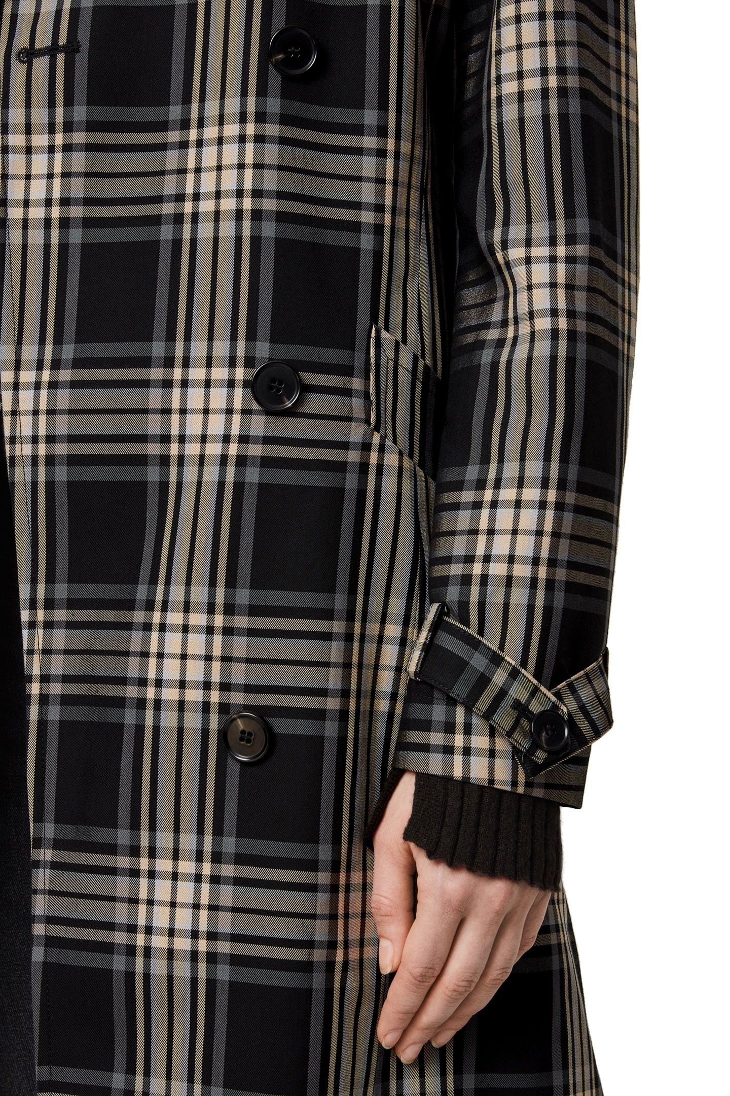 CHIARA CHECK TRENCH BLACK/CHALK WHITE 7