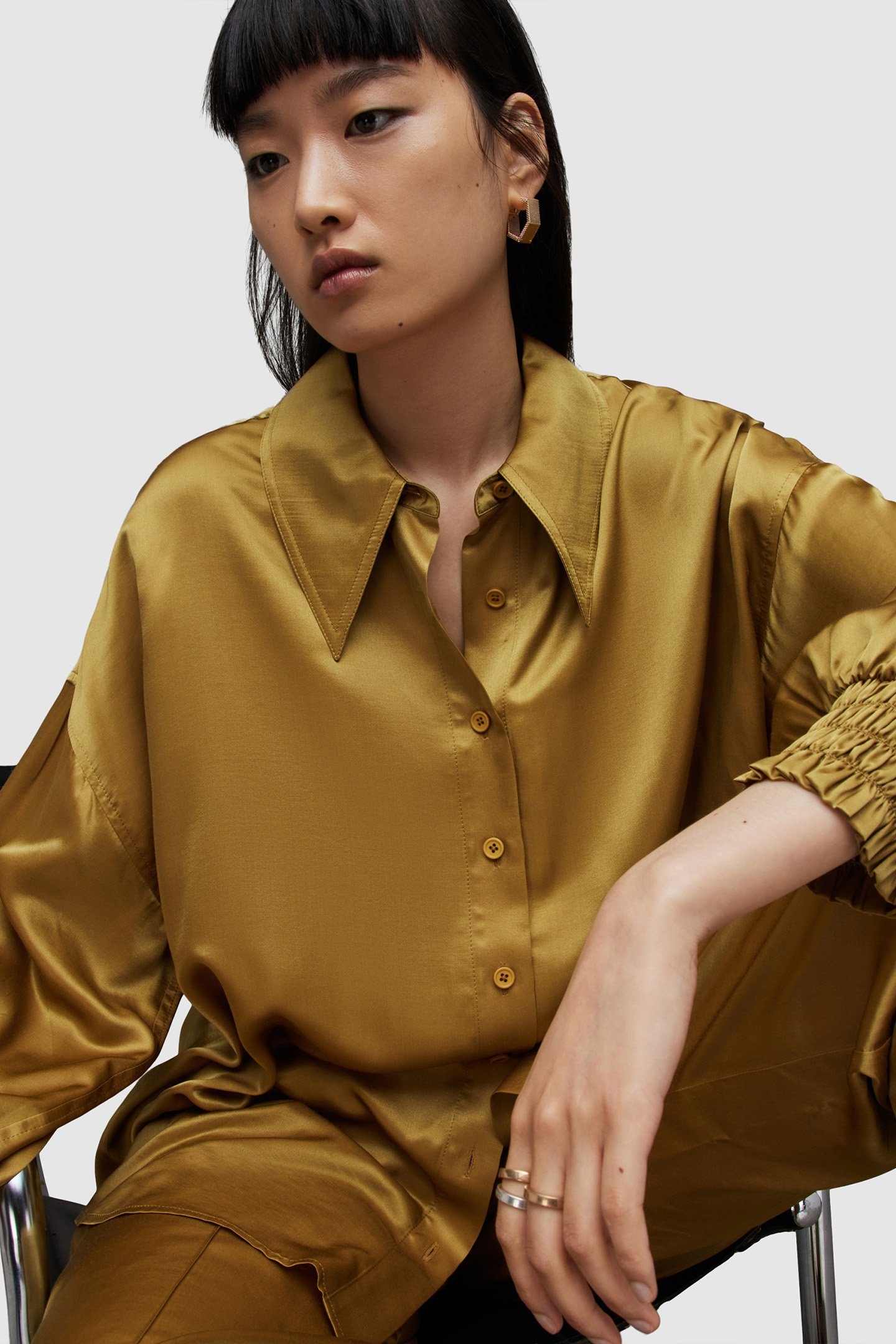 CHARLI TROUSERS ECRU OLIVE GREEN 5