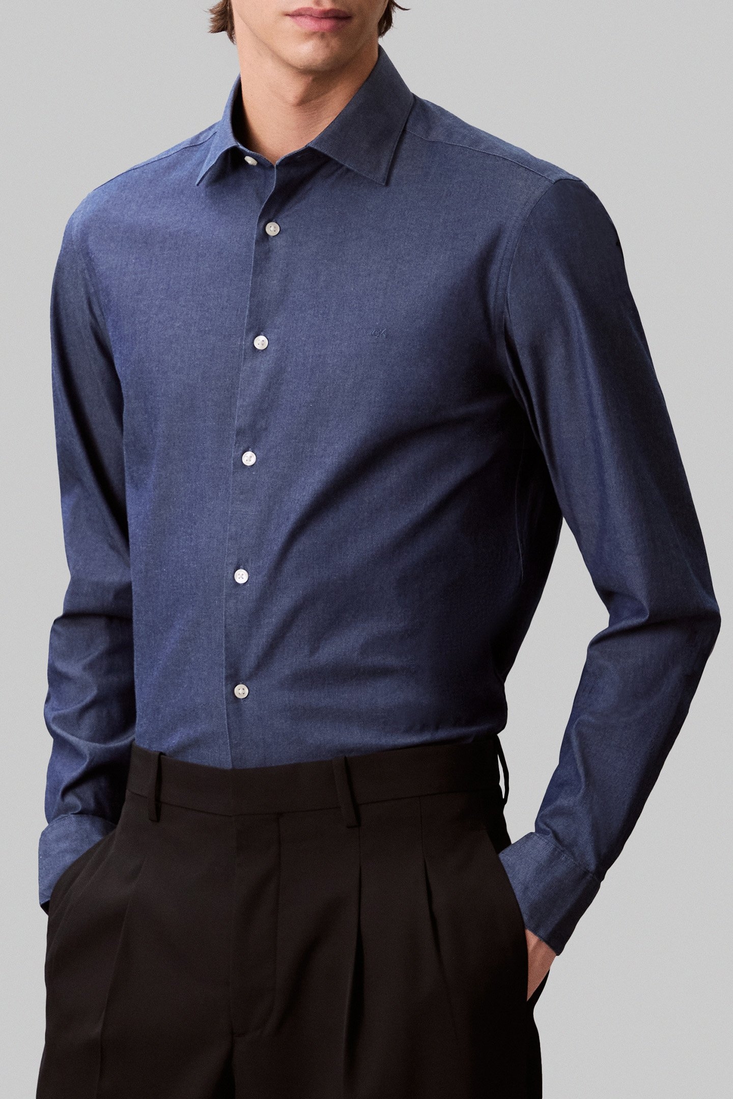 REG DNM WASHED SLD SHIRT DENIM BLUE 1