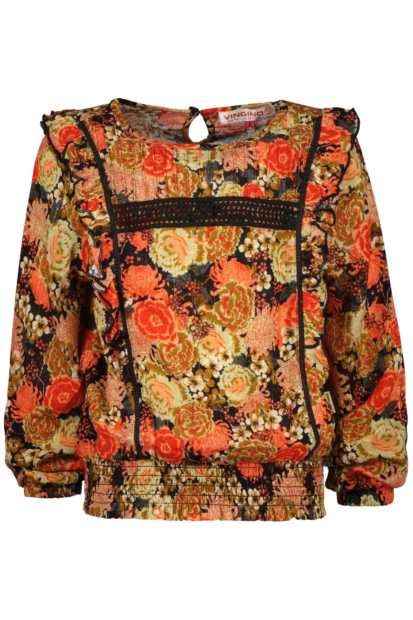 GIRL'S LESLEY BLOUSE EARTH CORAL 1