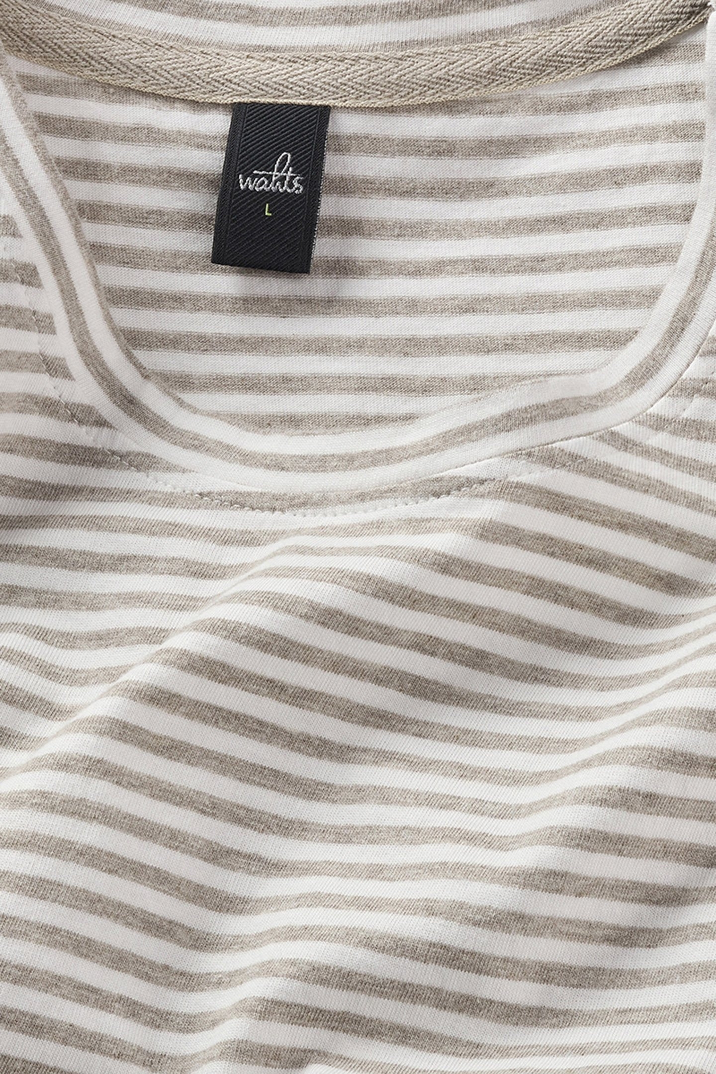 WOODS | CREW NECK T-SHIRT SLATE BEIGE/WHITE STRIPE 2