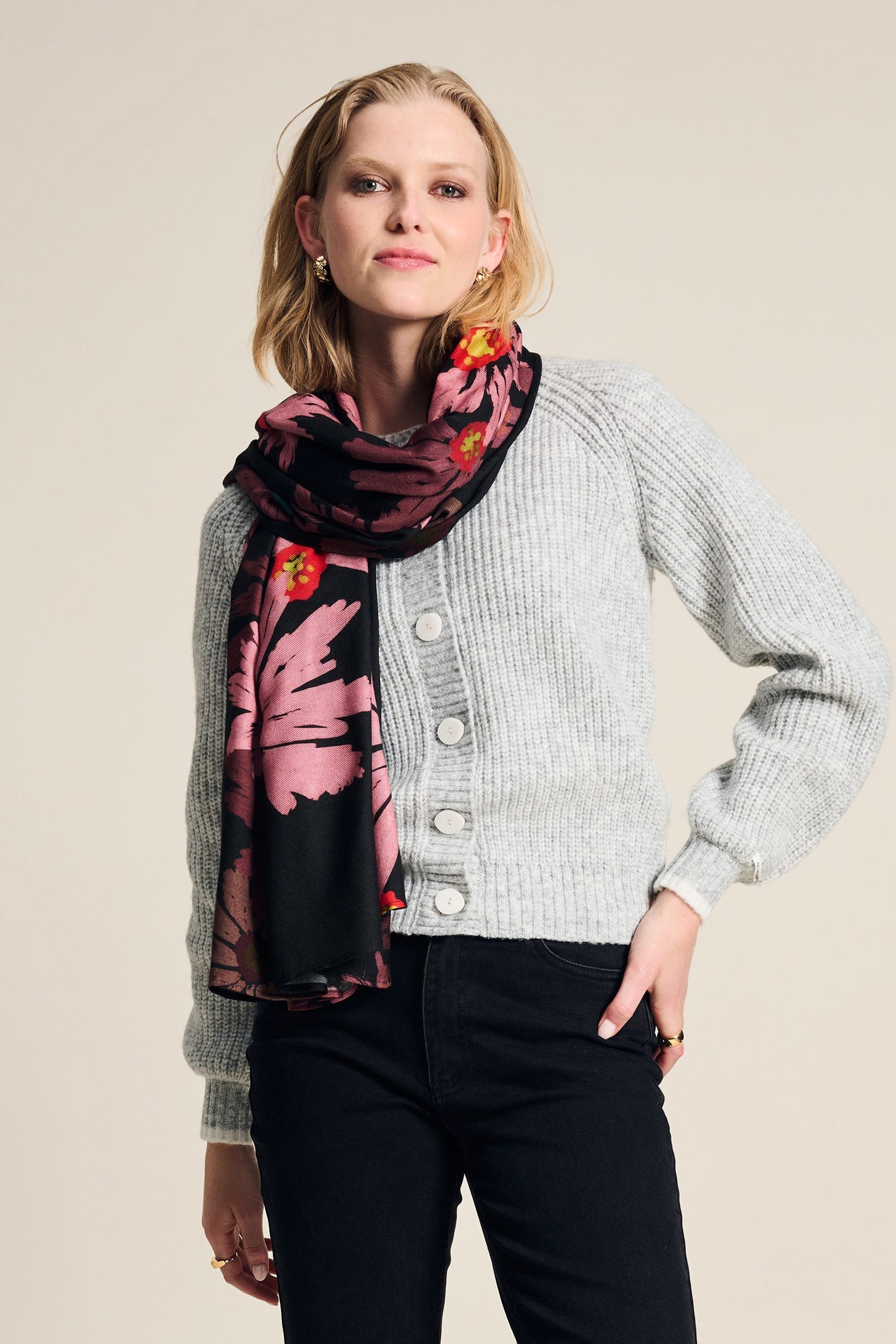 SHAWL - BIG BLOOMING PINK 2