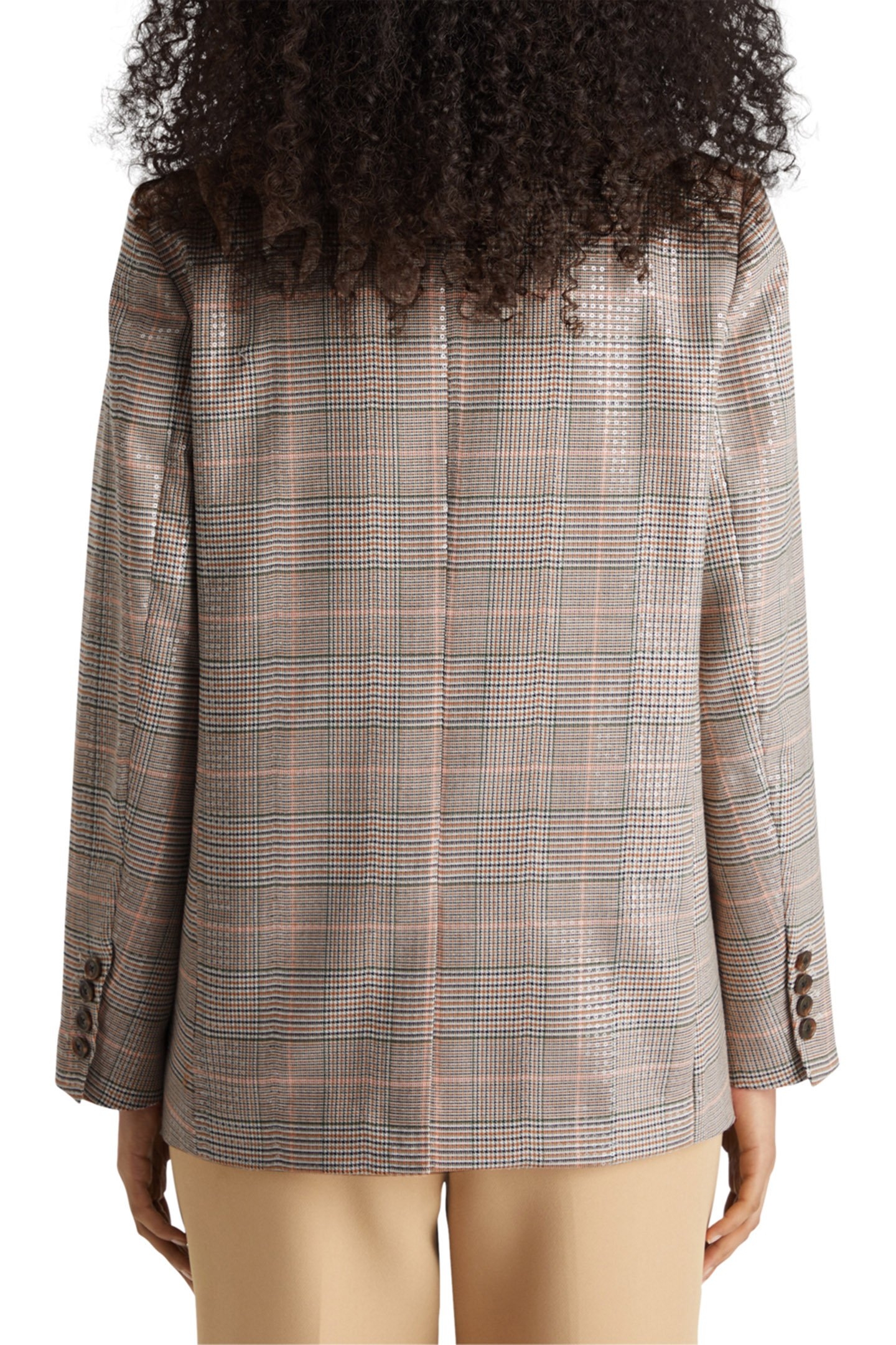 SEQUIN PRINCE OF WALES CHECK BOYFRIEND SB BLAZER SEQUIN PRIN 2
