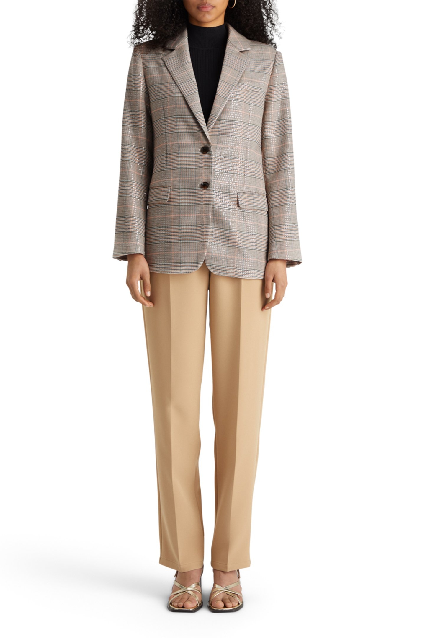 SEQUIN PRINCE OF WALES CHECK BOYFRIEND SB BLAZER SEQUIN PRIN 3