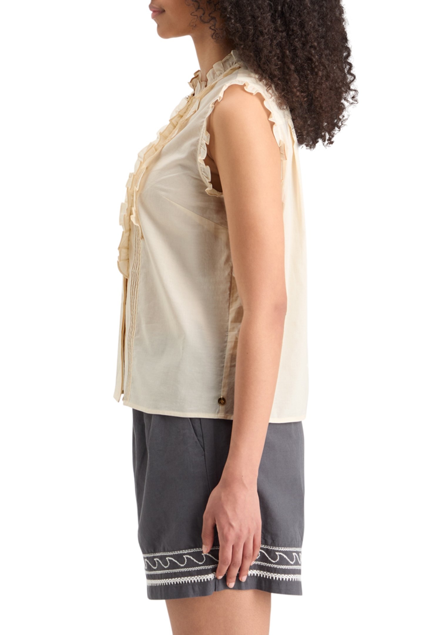 SLEEVELESS RUFFLE SHIRT SOFT ICE 6
