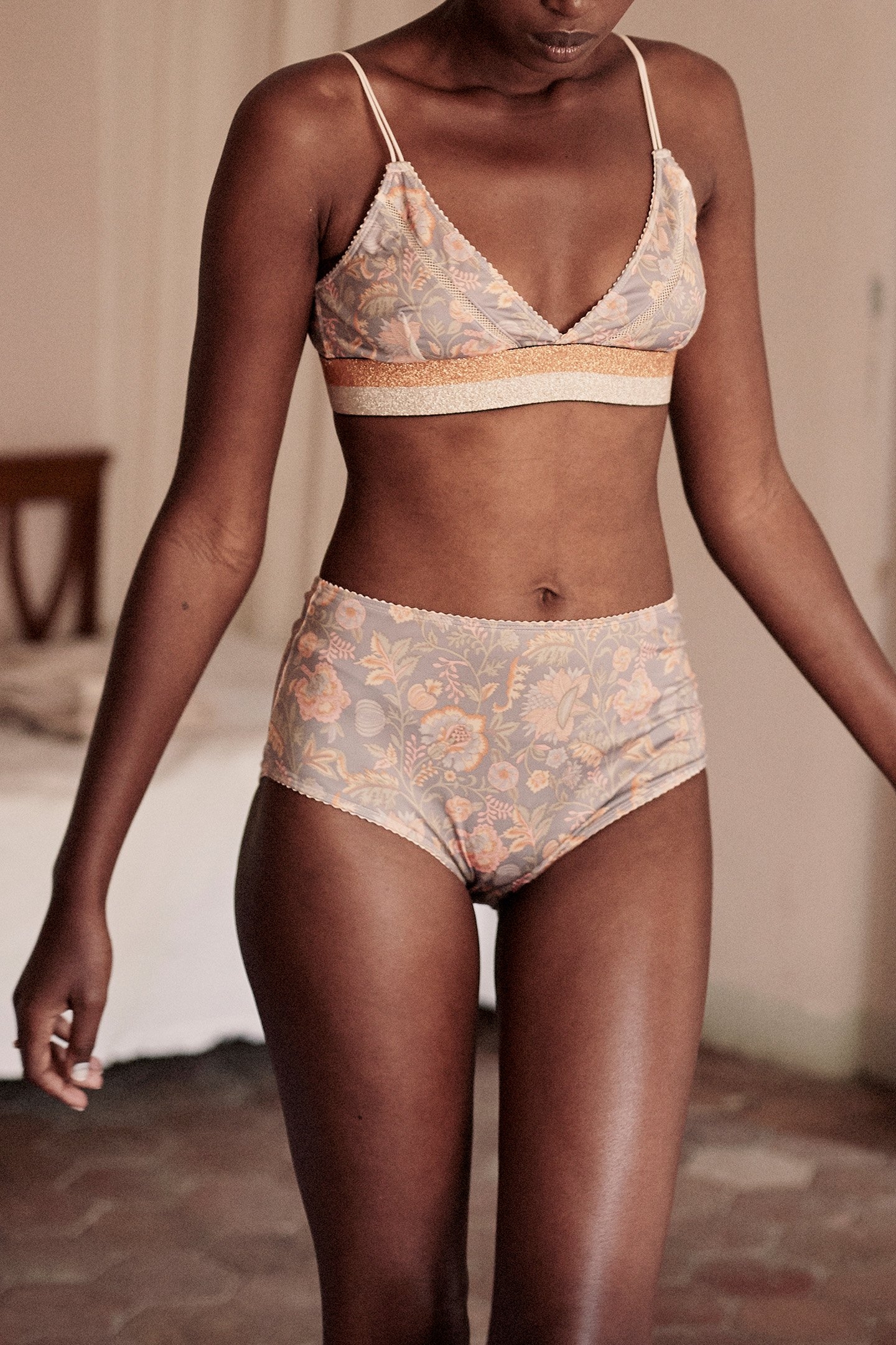 HIGH WAIST PANTIES RINA CALIFORNIA FLOWERS 1