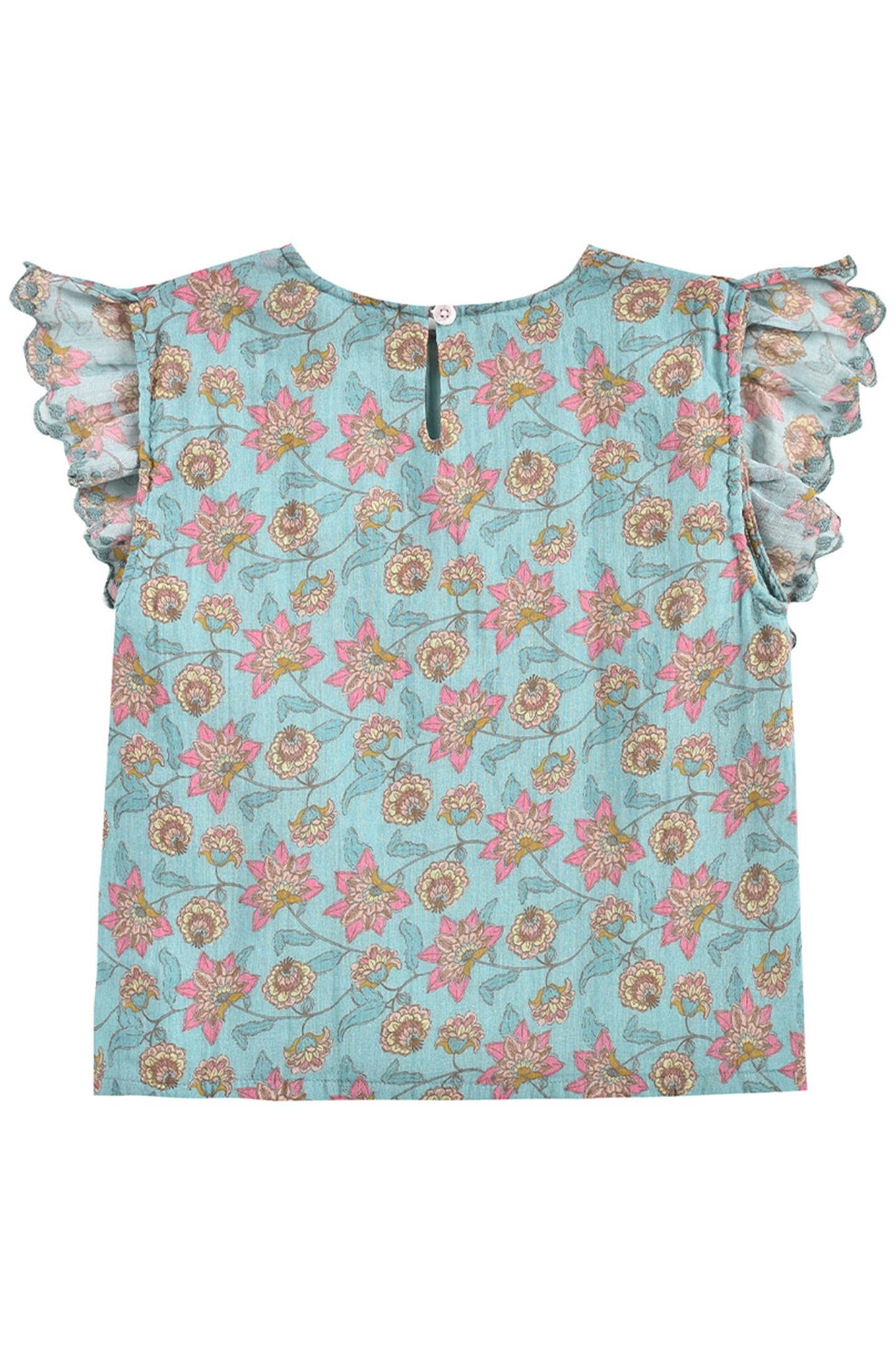BLOUSE HIJA TURQUOISE FLOWERS 3