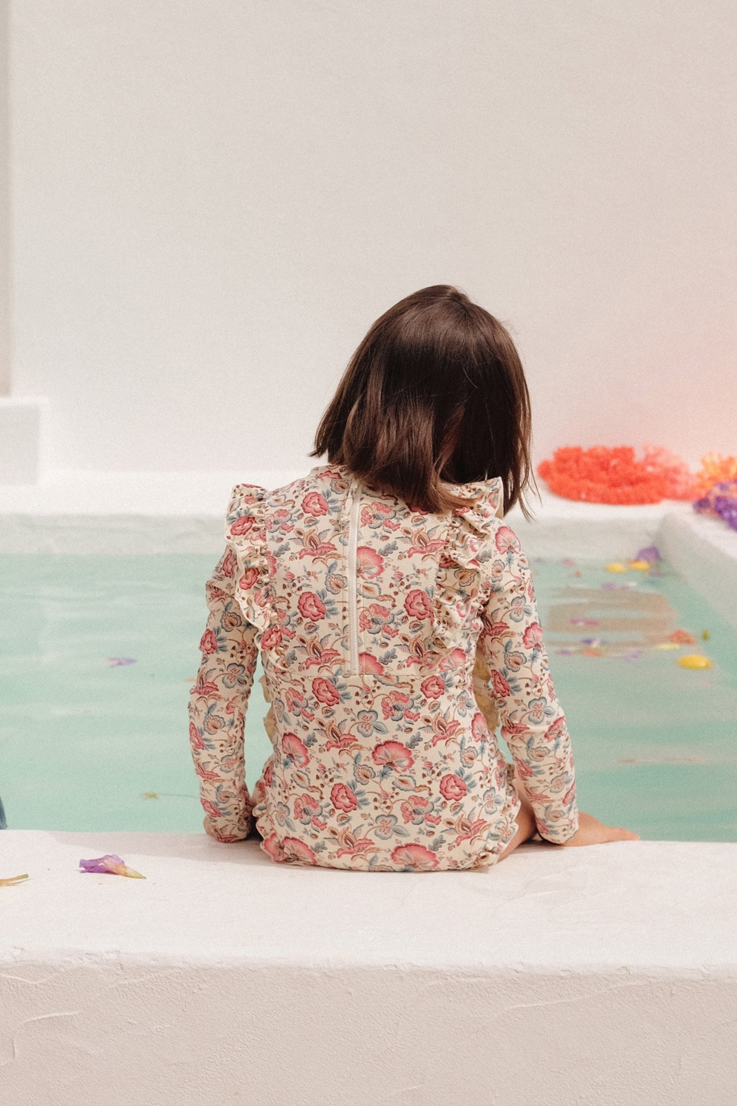 BATHING SUIT AURELIE CREAM INDIAN FLOWERS 3