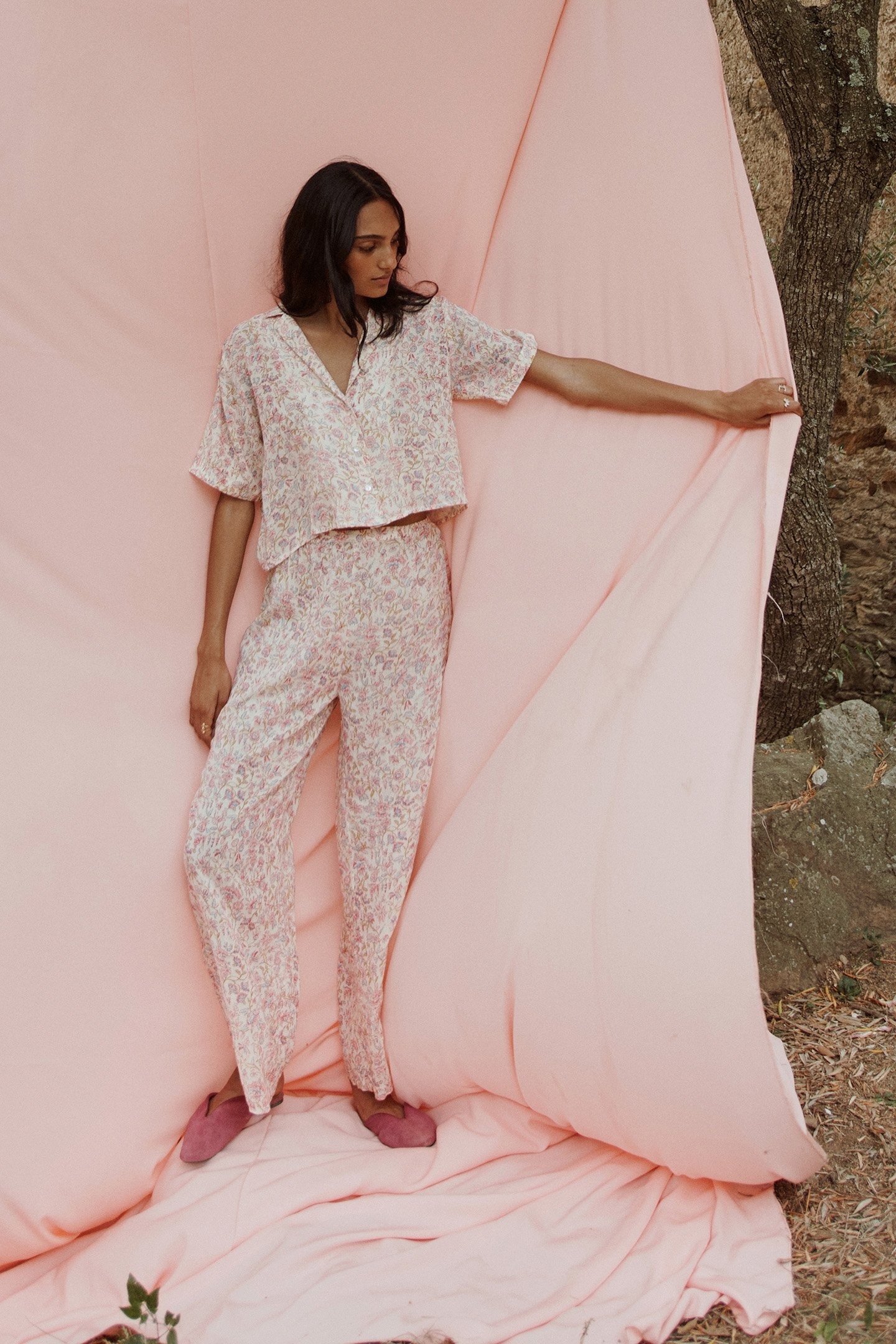 PAJAMAS SET LOUKA CREAM PADMA MUDRA 1