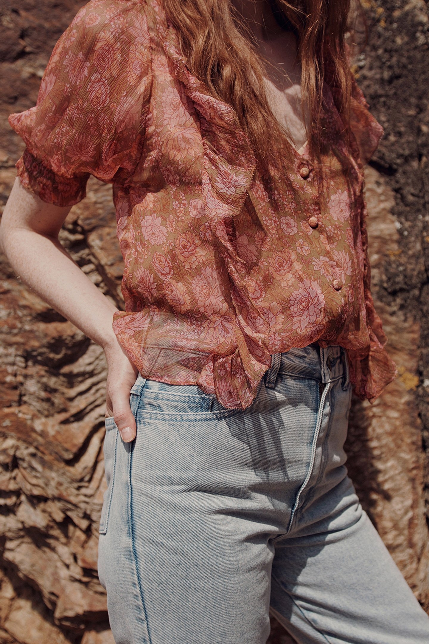 BLOUSE ALI BRONZE GARDEN FLOWER 8