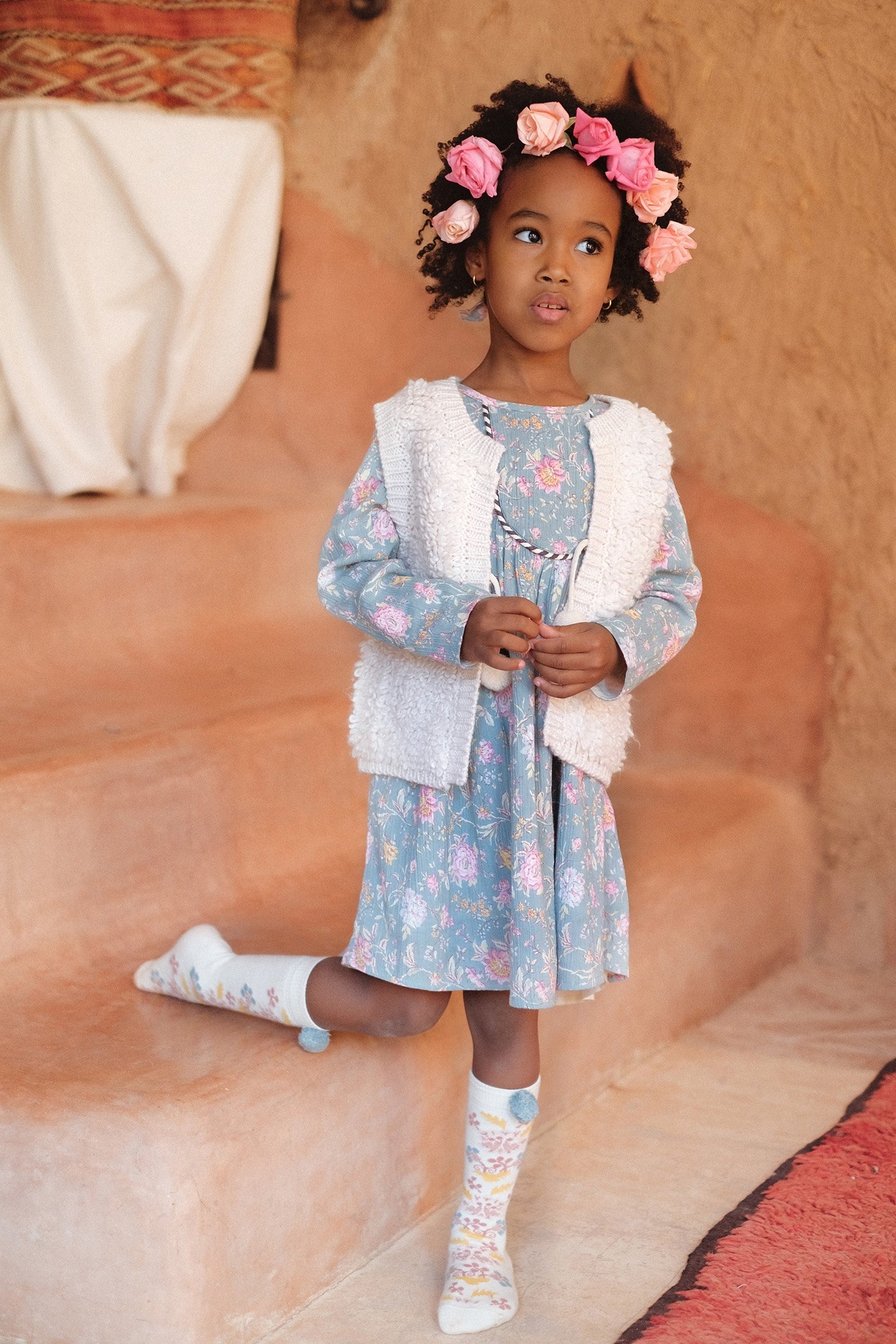 DRESS ROULOTTA BLUE ROSA DAMASCENA 3