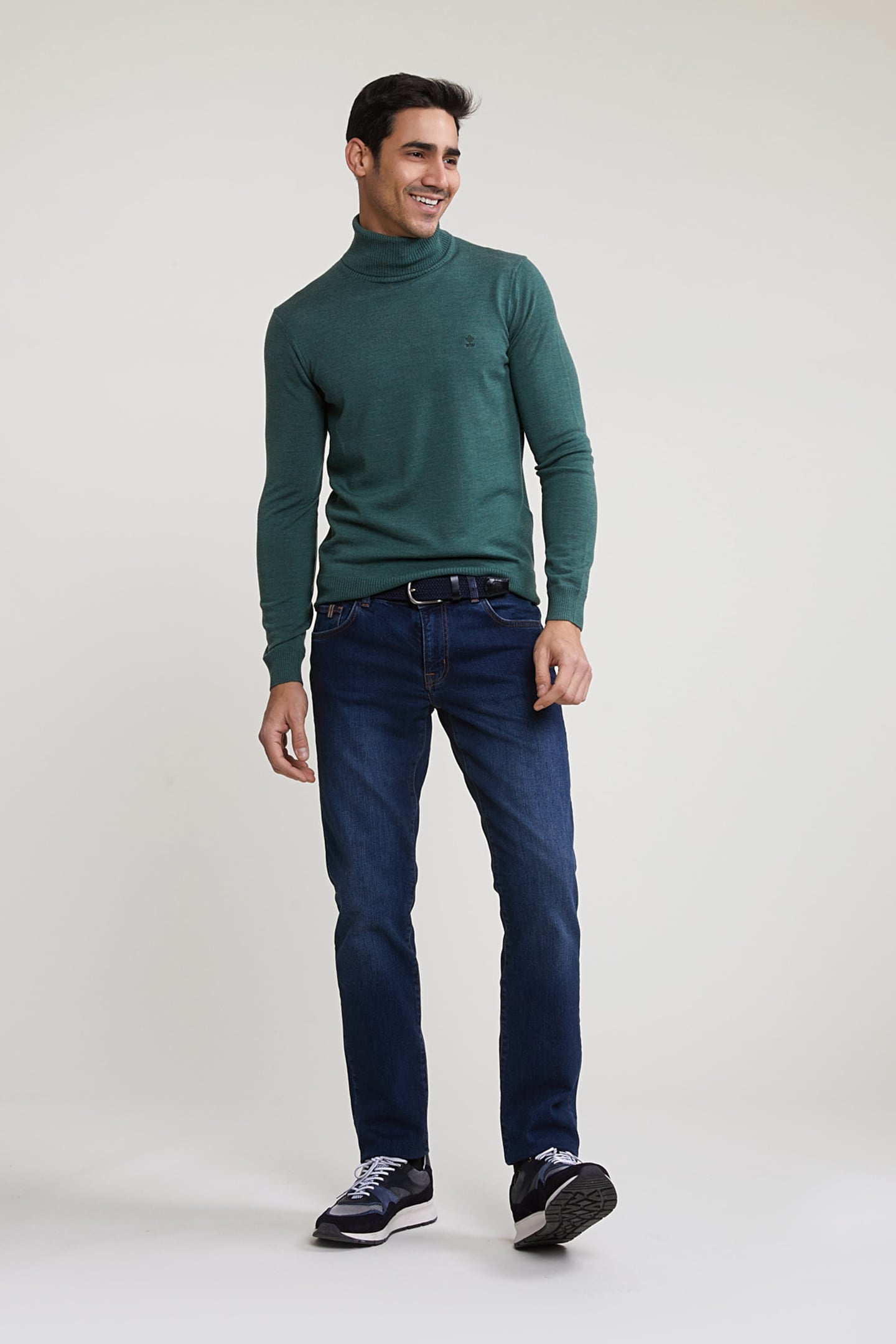 SLIM FIT BASIC MERINO ROLL NECK SWEATER DK FYNBOSS MIX 3