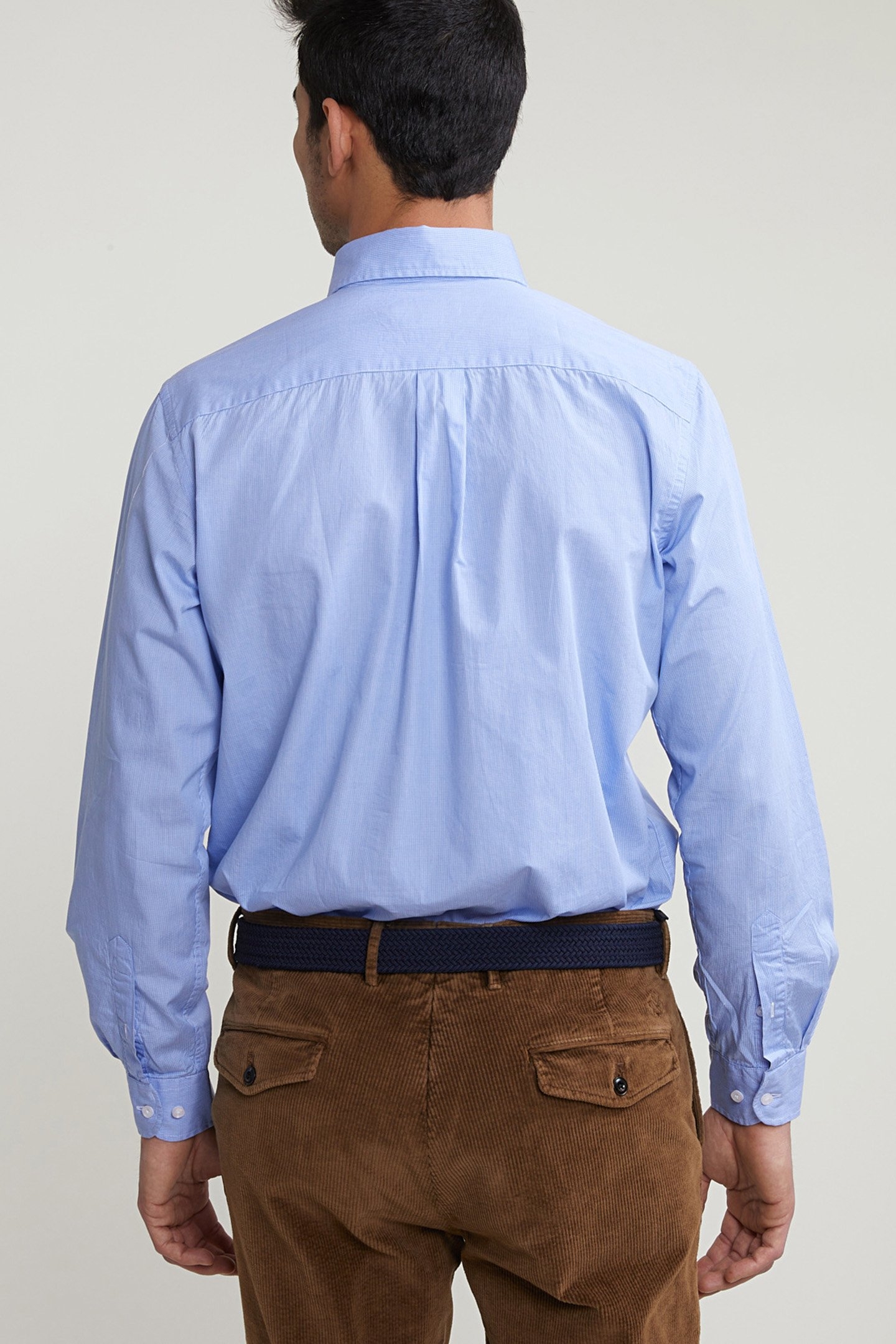 REGULAR FIT CHECKED SHIRT WITH POCKET BLUE/WHITE 2