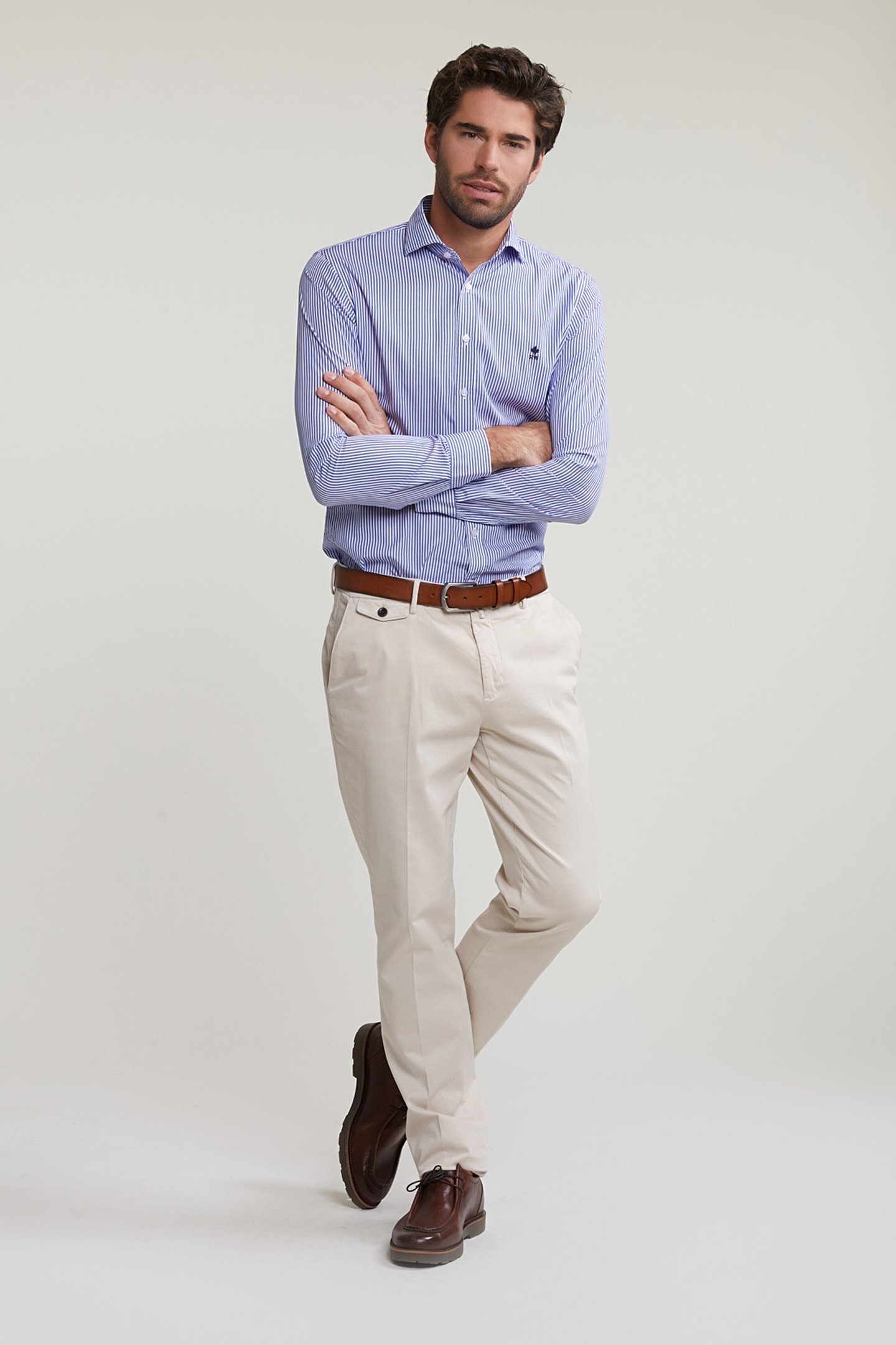 SLIM FIT STRIPED SHIRT BLUE/WHITE 3