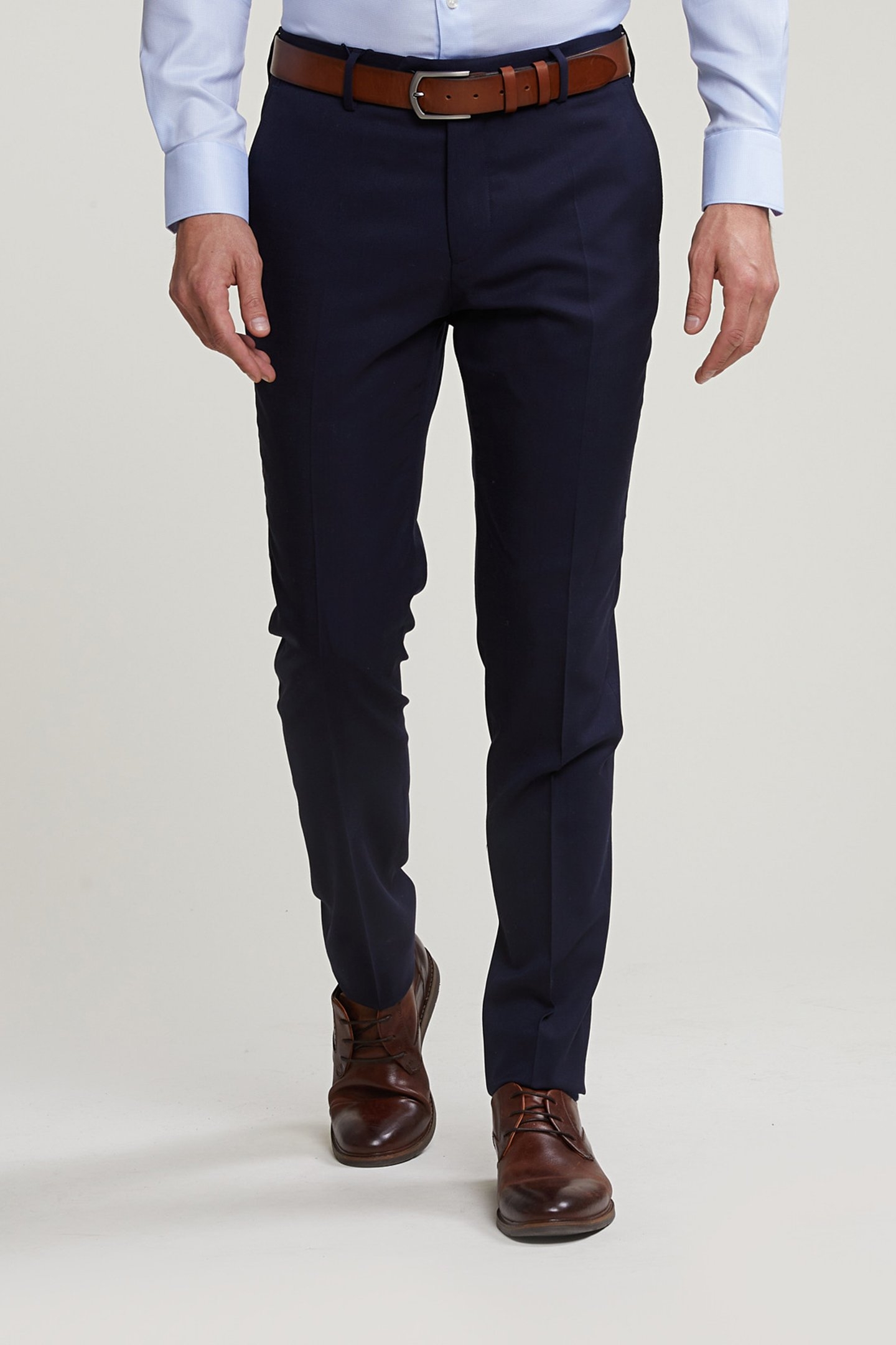 UNI CITY PANTS VIRGIN WOOL BLUE 1
