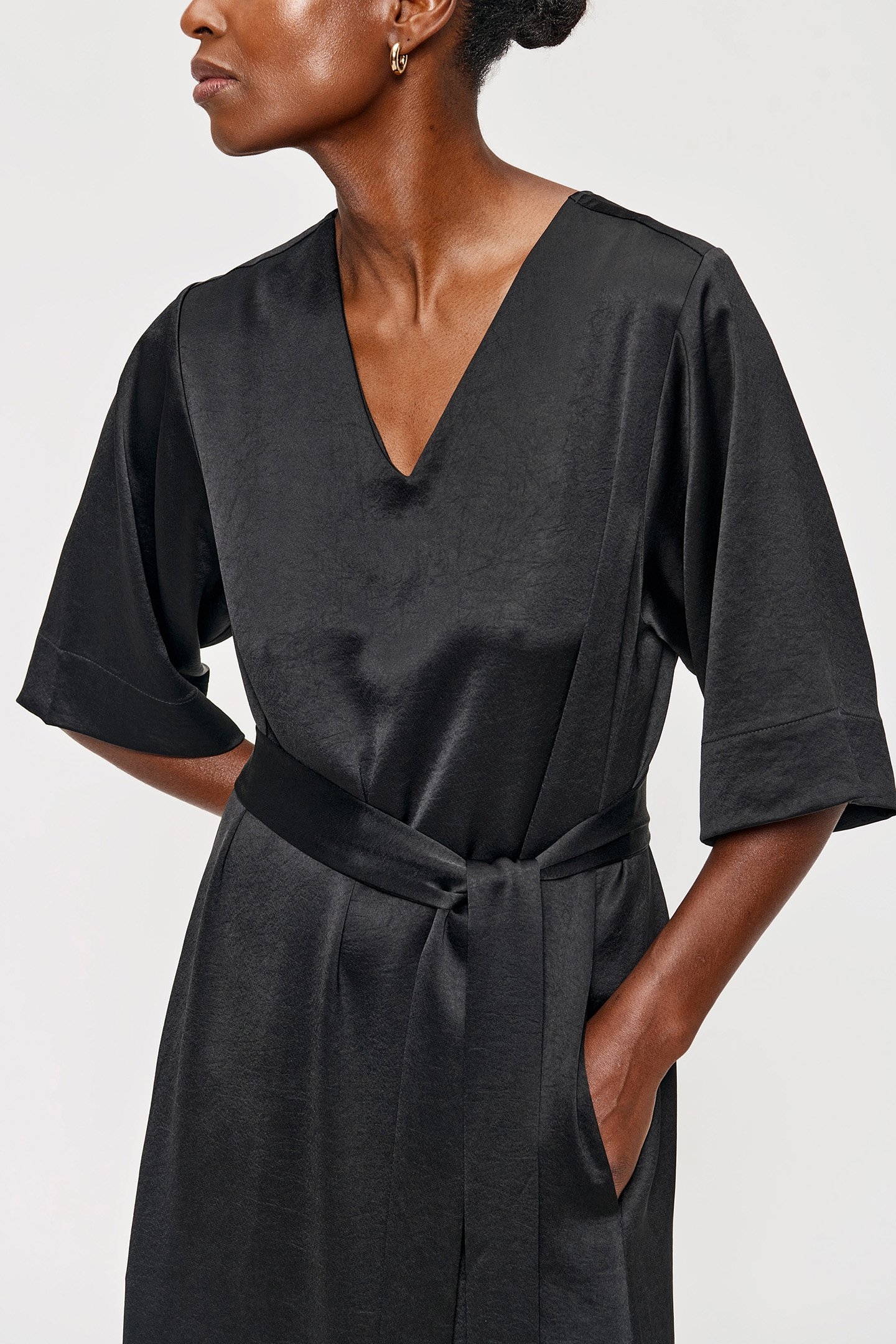 SATIN T-SHIRT DRESS BLACK 5