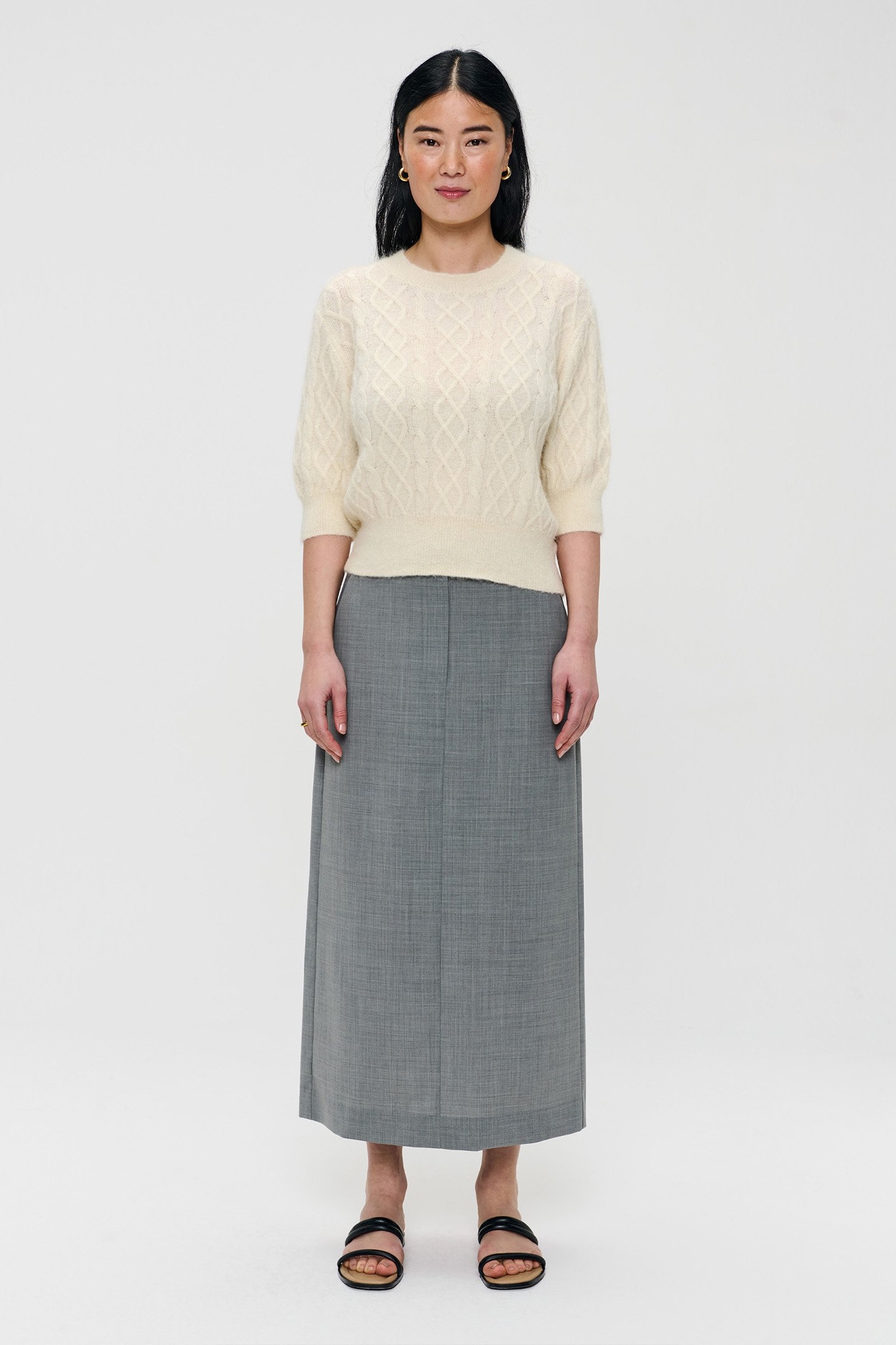 SHORT SLEEVE CABLE TOP CREAM 3