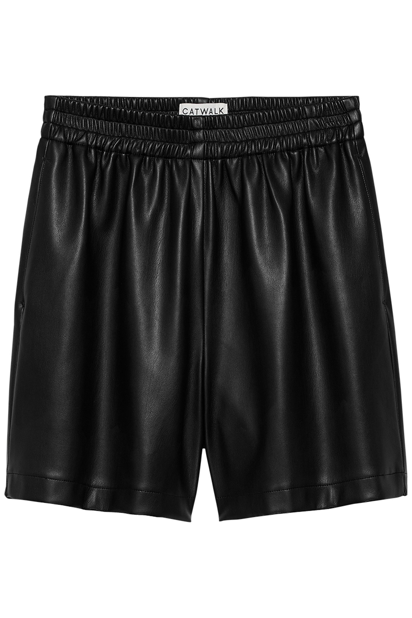 VEGAN LEATHER SHORTS BLACK 4