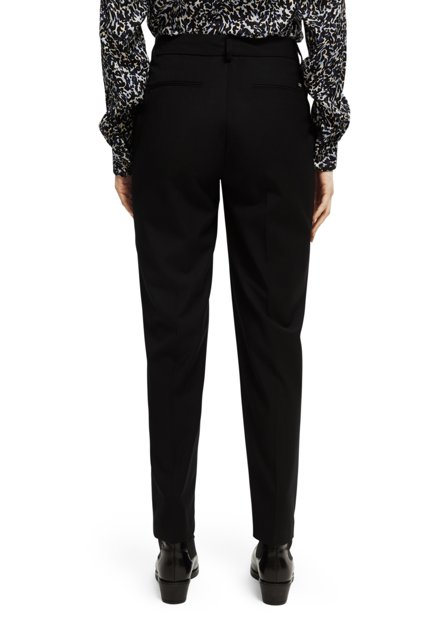 LOWRY - MID RISE SLIM TROUSERS BLACK 2