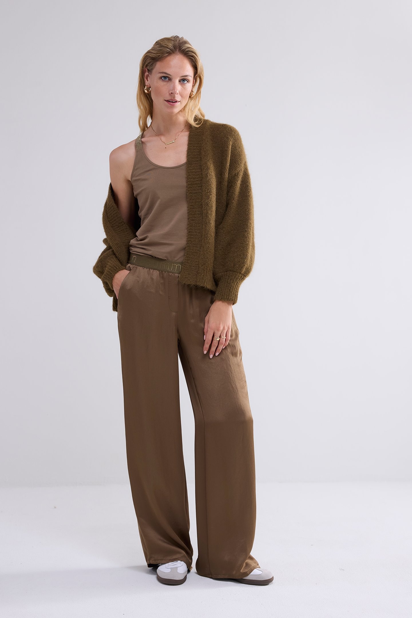 SINGLET CROSSBAND COTTON ELASTANE BASICS OLIVE 2