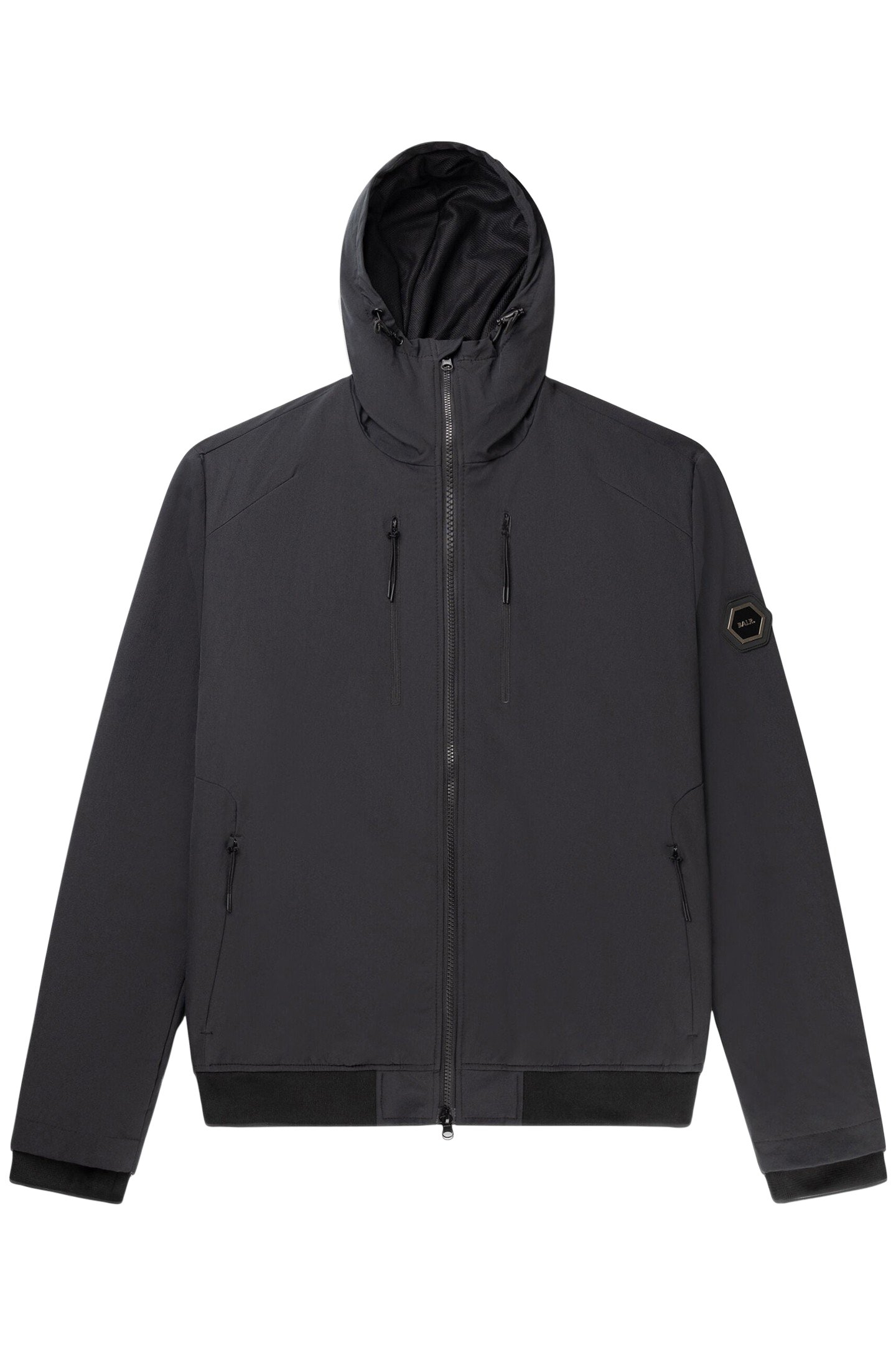 ALEC HOODED WINDBREAKER JACKET JET BLACK 3