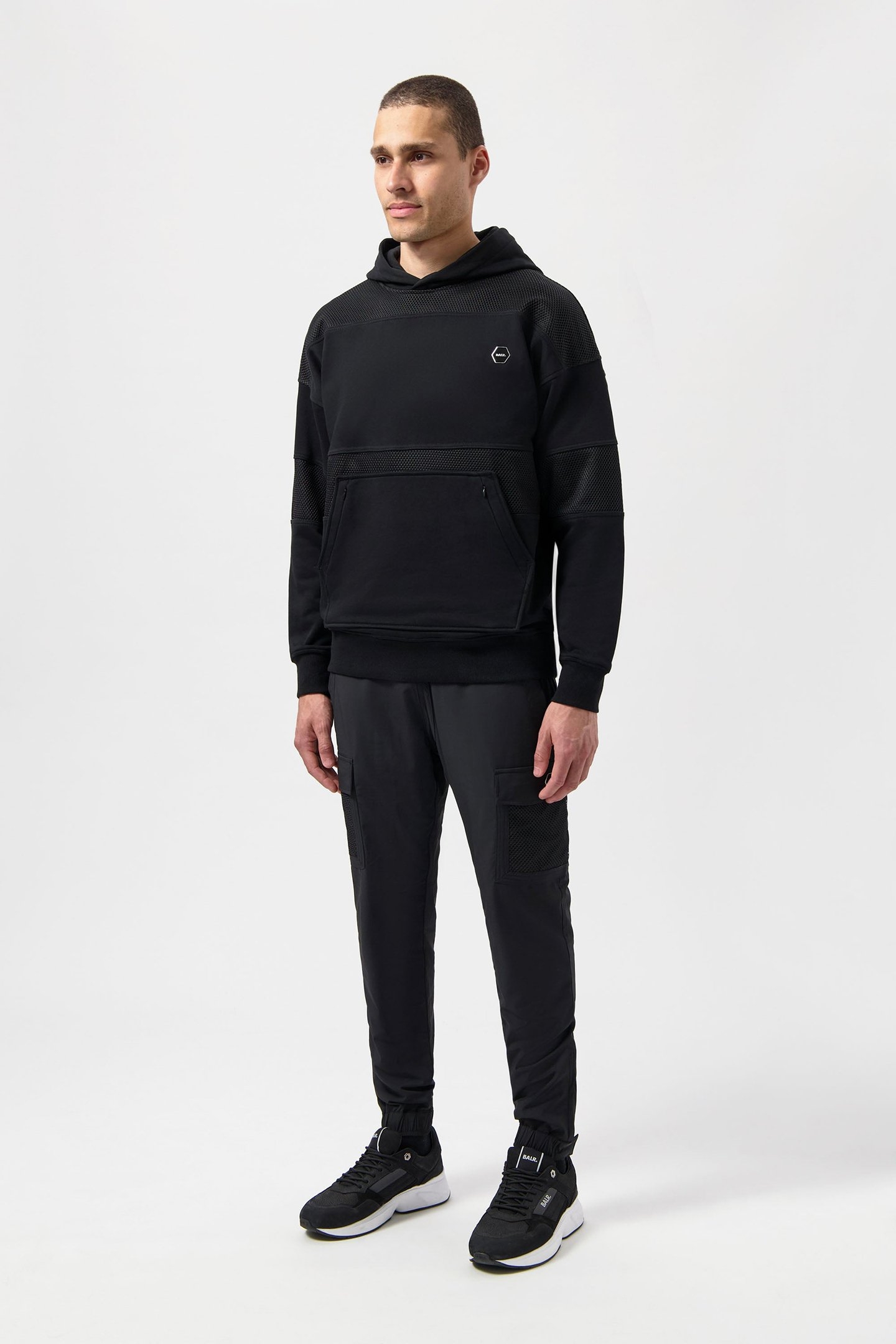 HEXLINE BOX FIT HOODIE JET BLACK 5