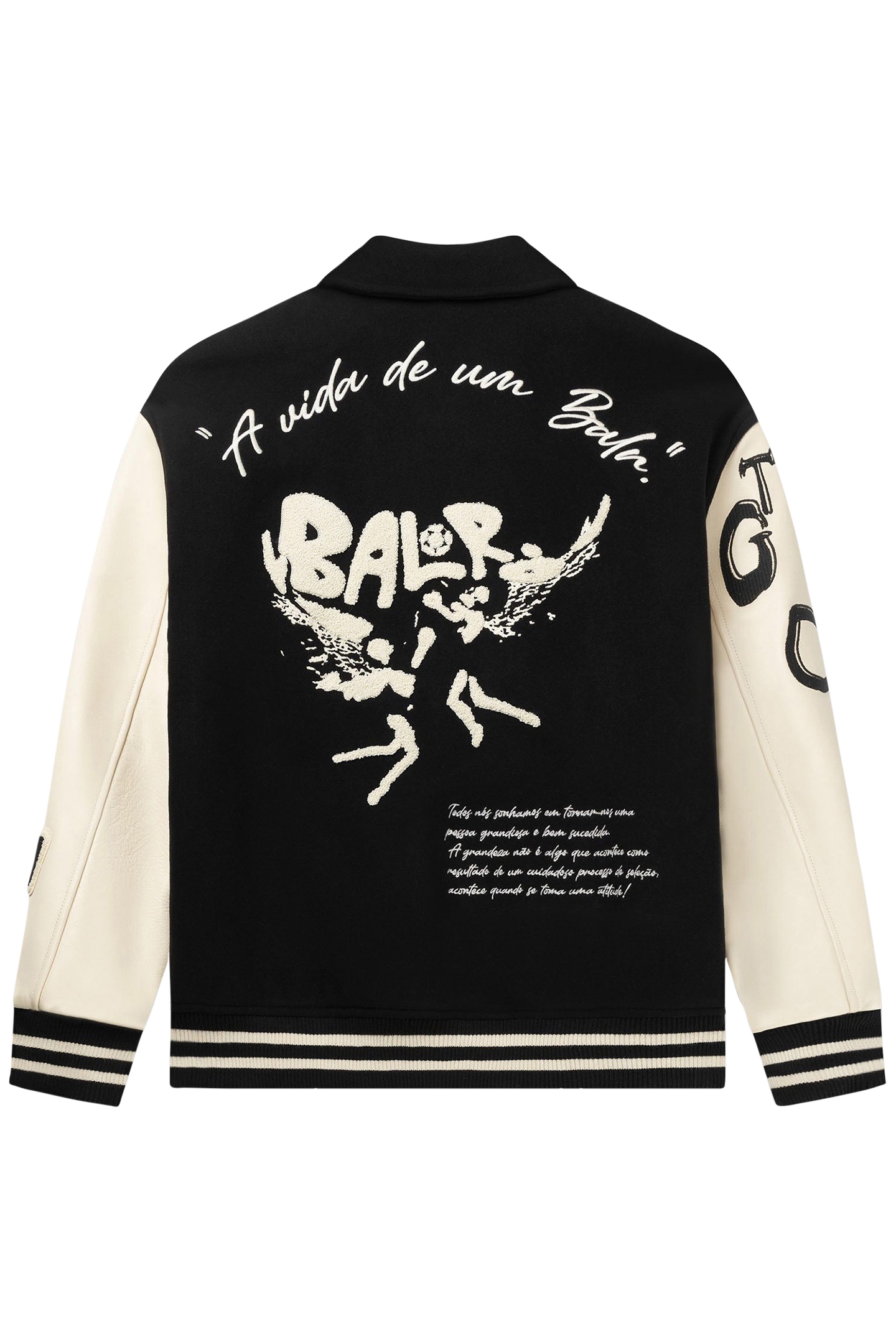 GAME OF THE GODS GRAFFITI BOX FIT VARSITY JACKET JET BLACK 4