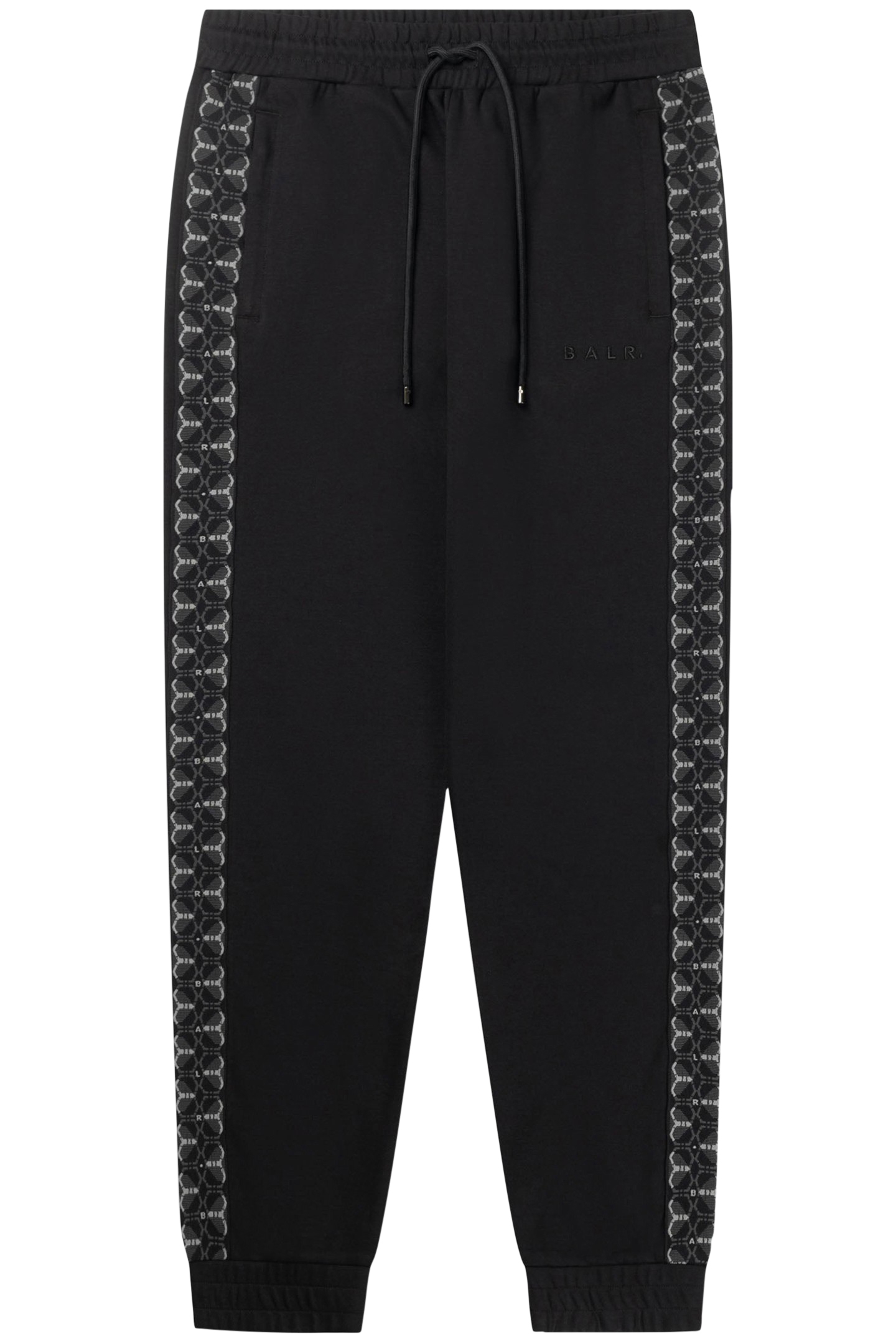 BALR. MONOGRAM TAPE REGULAR FIT TRACK PANTS JET BLACK 3