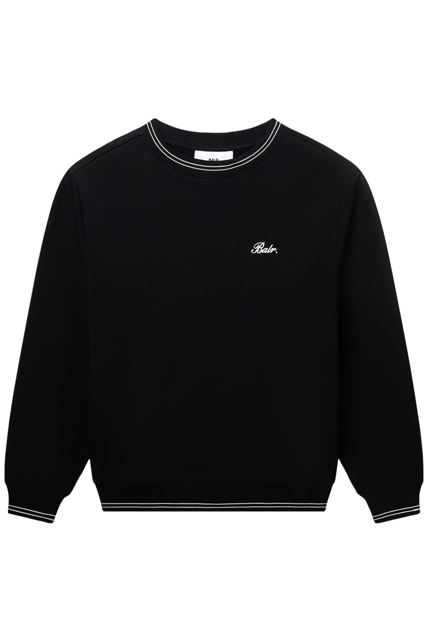 TAPE STRIPED CREWNECK JET BLACK 4