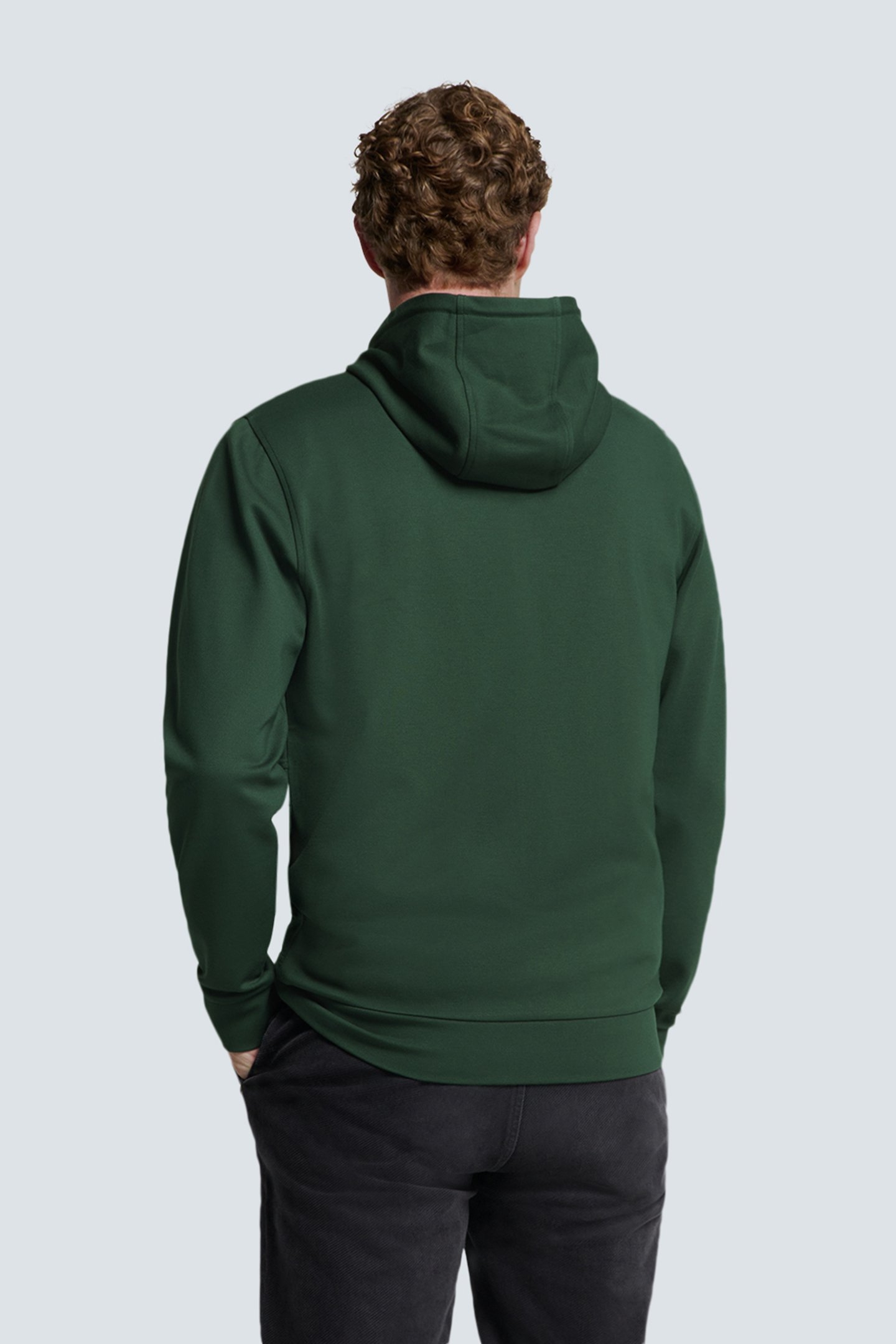 SWEATER FULL ZIPPER HOODED DARK GREEN 2