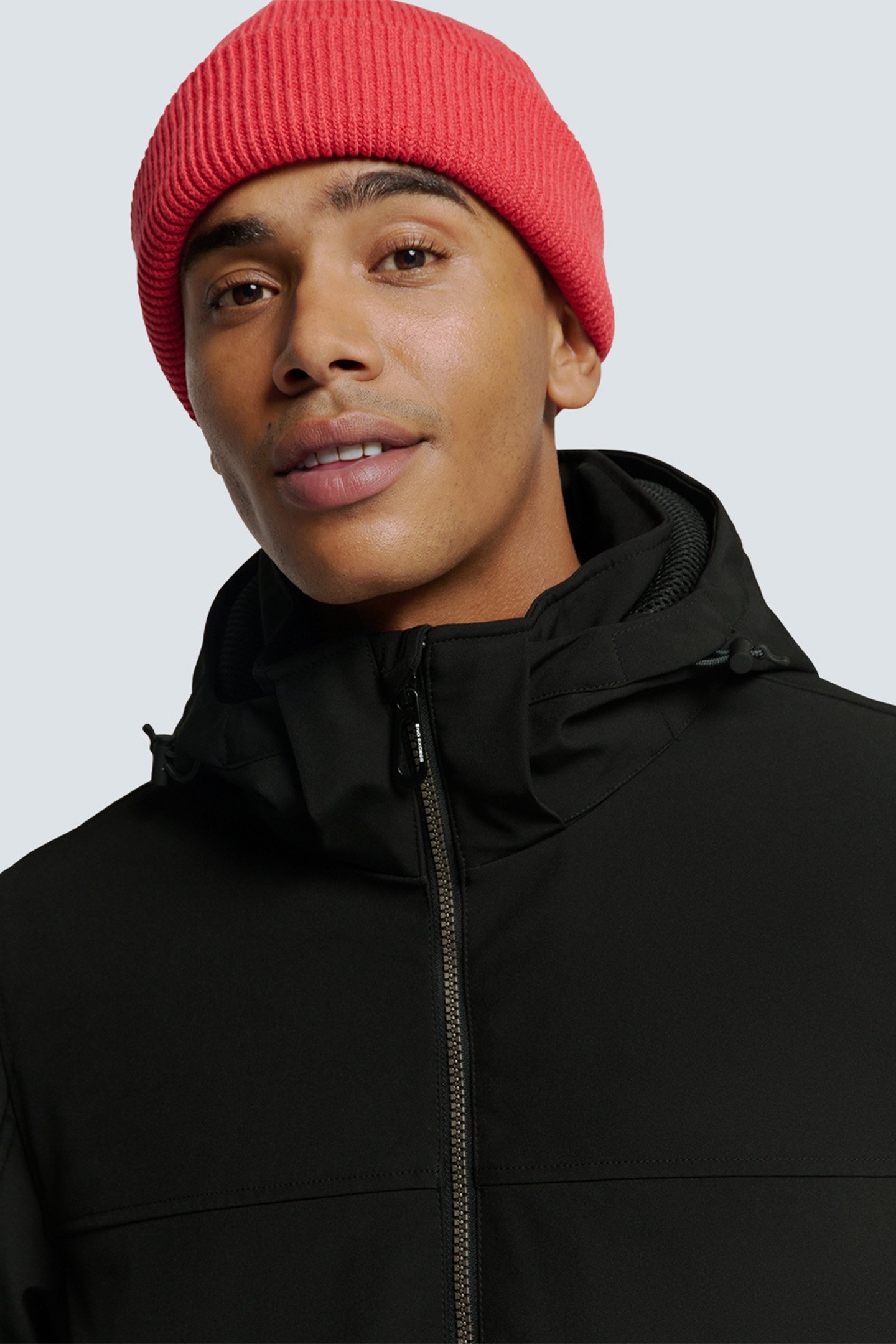 JACKET SHORT FIT HOODED SOFTSHELL STRETCH BLACK 6