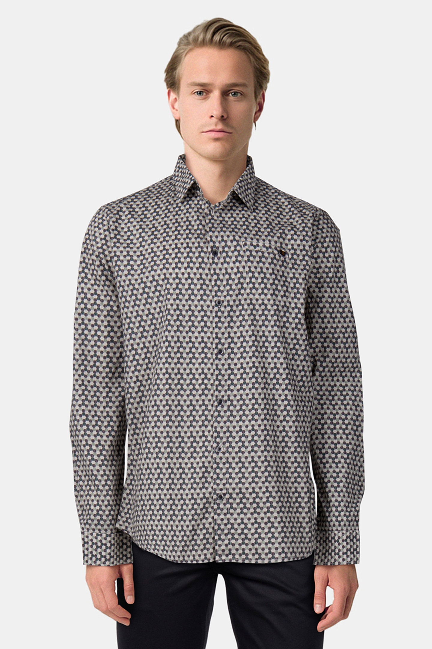 SHIRT STRETCH ALLOVER PRINTED SMOKE 1