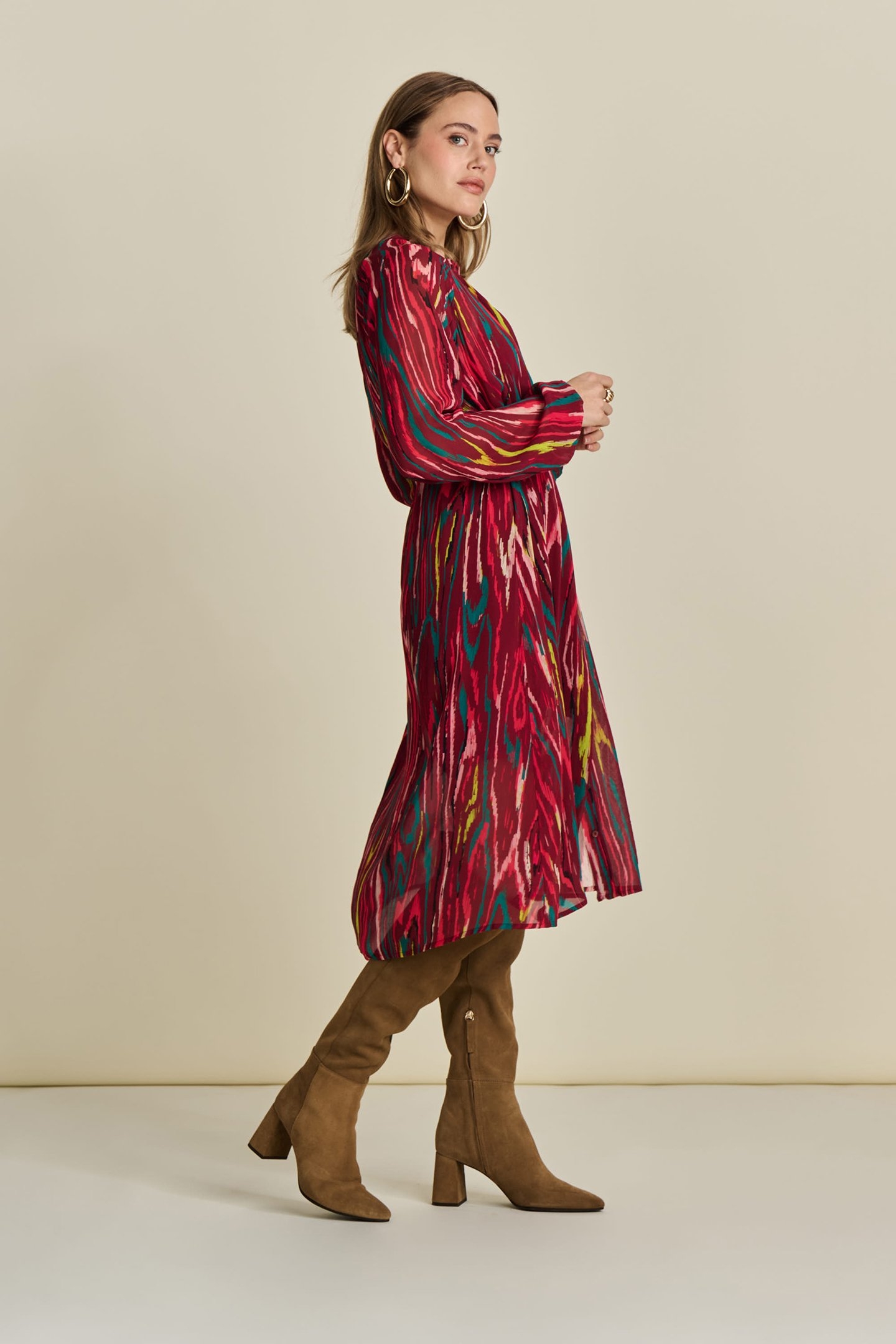 DRESS - WOODY BURGUNDY RED 4