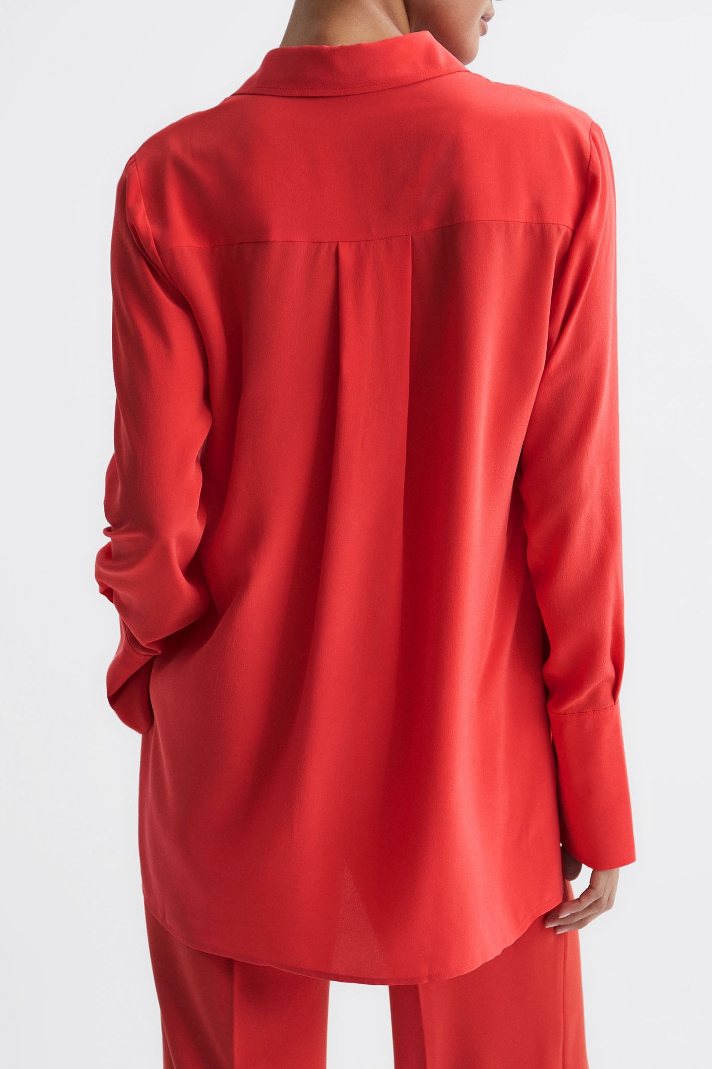 KIA-MATTE SILK SHIRT CORAL 2