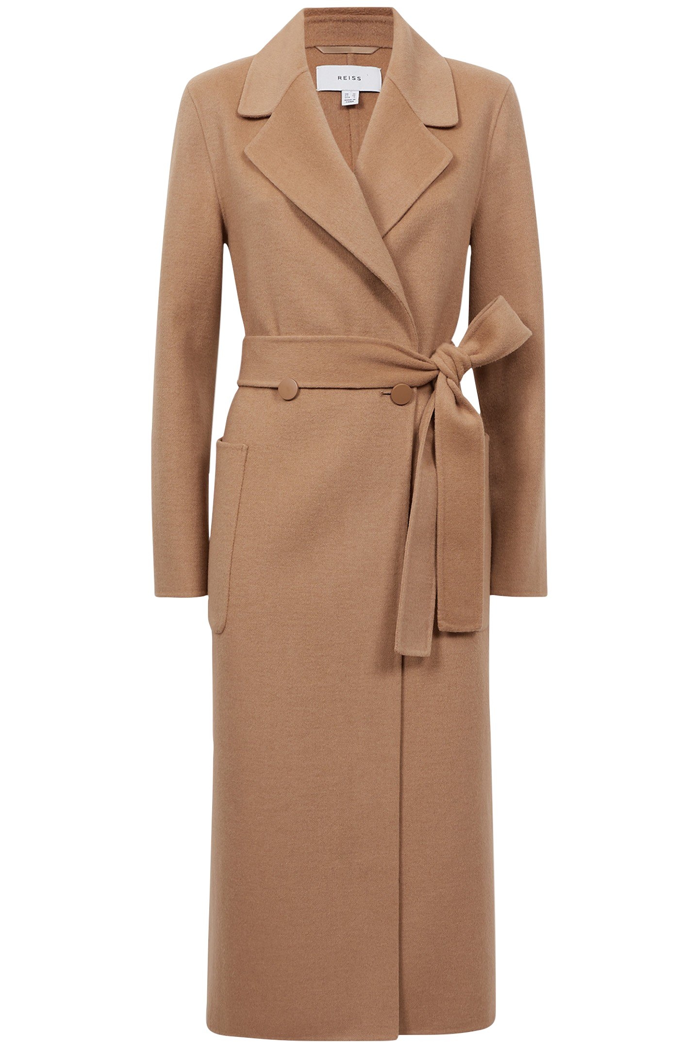 LONG DB BLINDSEAM COAT PATCH POCKET CAMEL 4