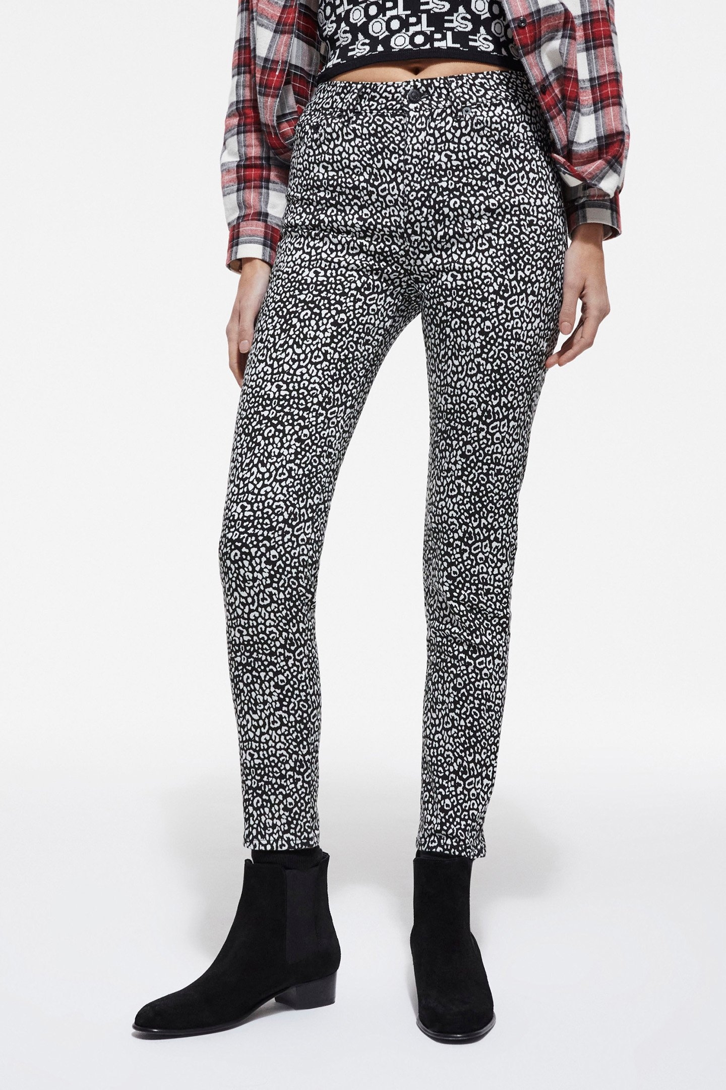 JEAN SLIM PUNK LEOPARD BLACK 1