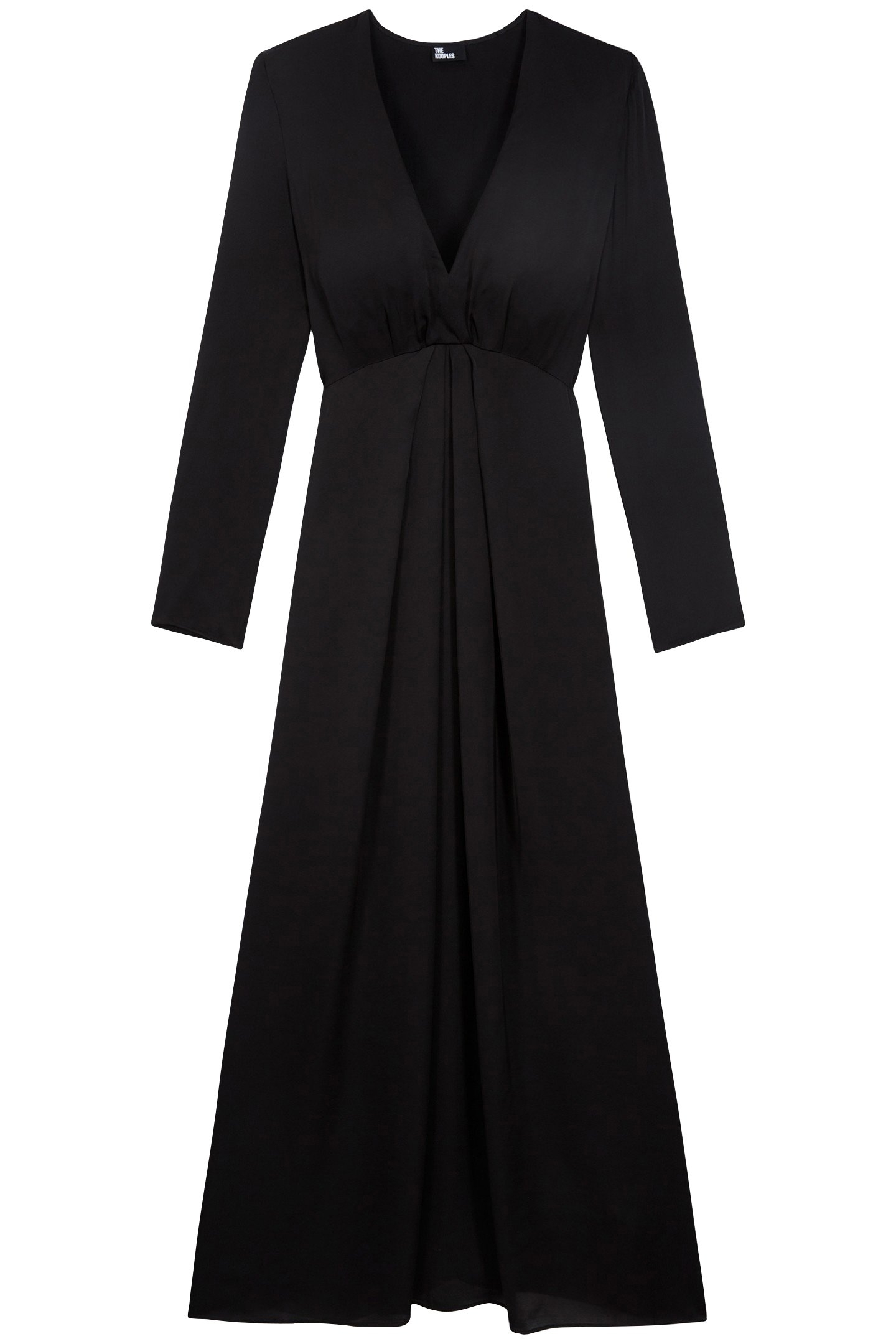 LONG DRESS WITH LONG SLEEVES AND NECKLINE BLACK 3