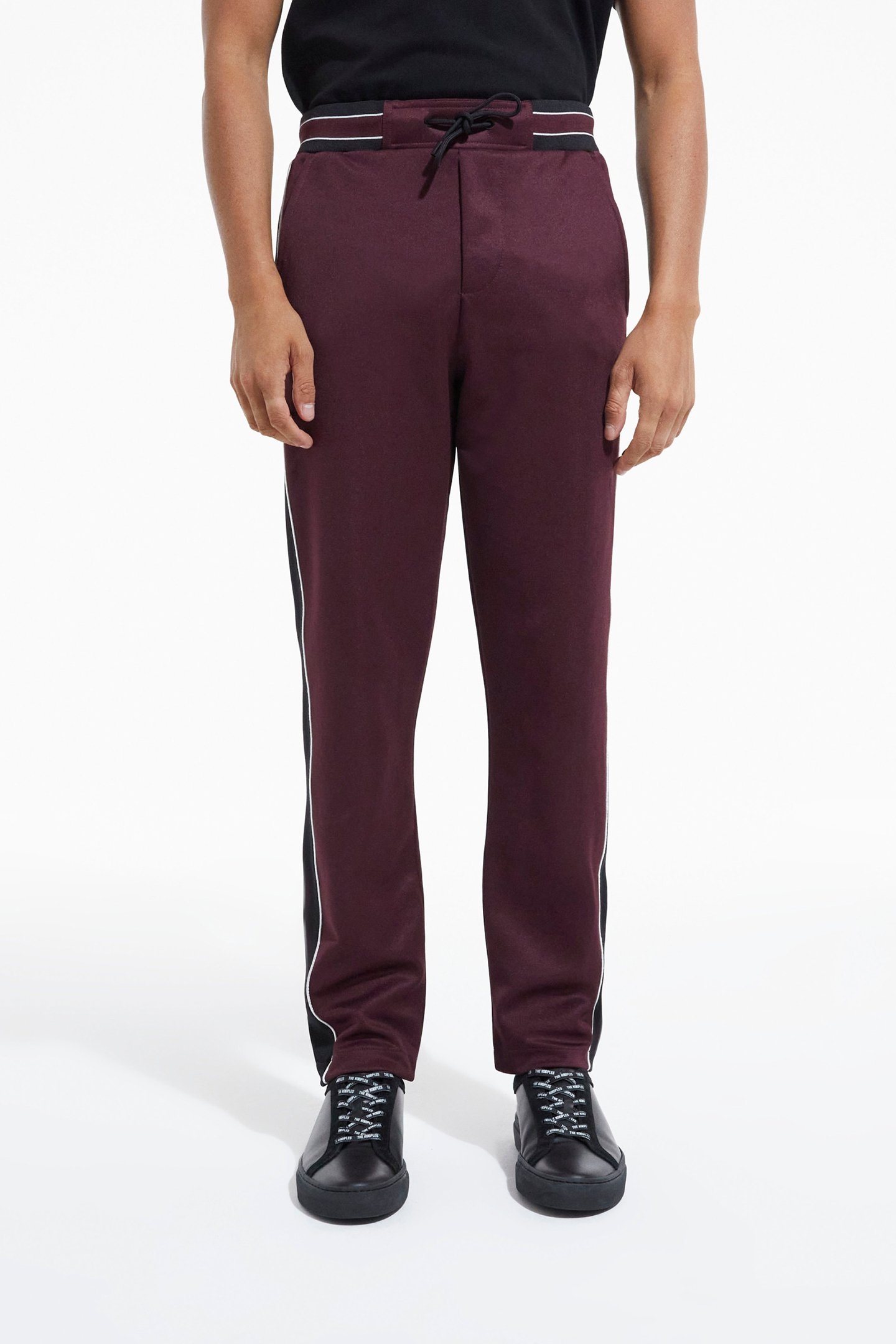 JOGGING JACKETS WITH CONTRASTING STRIPS BURGUNDY 1