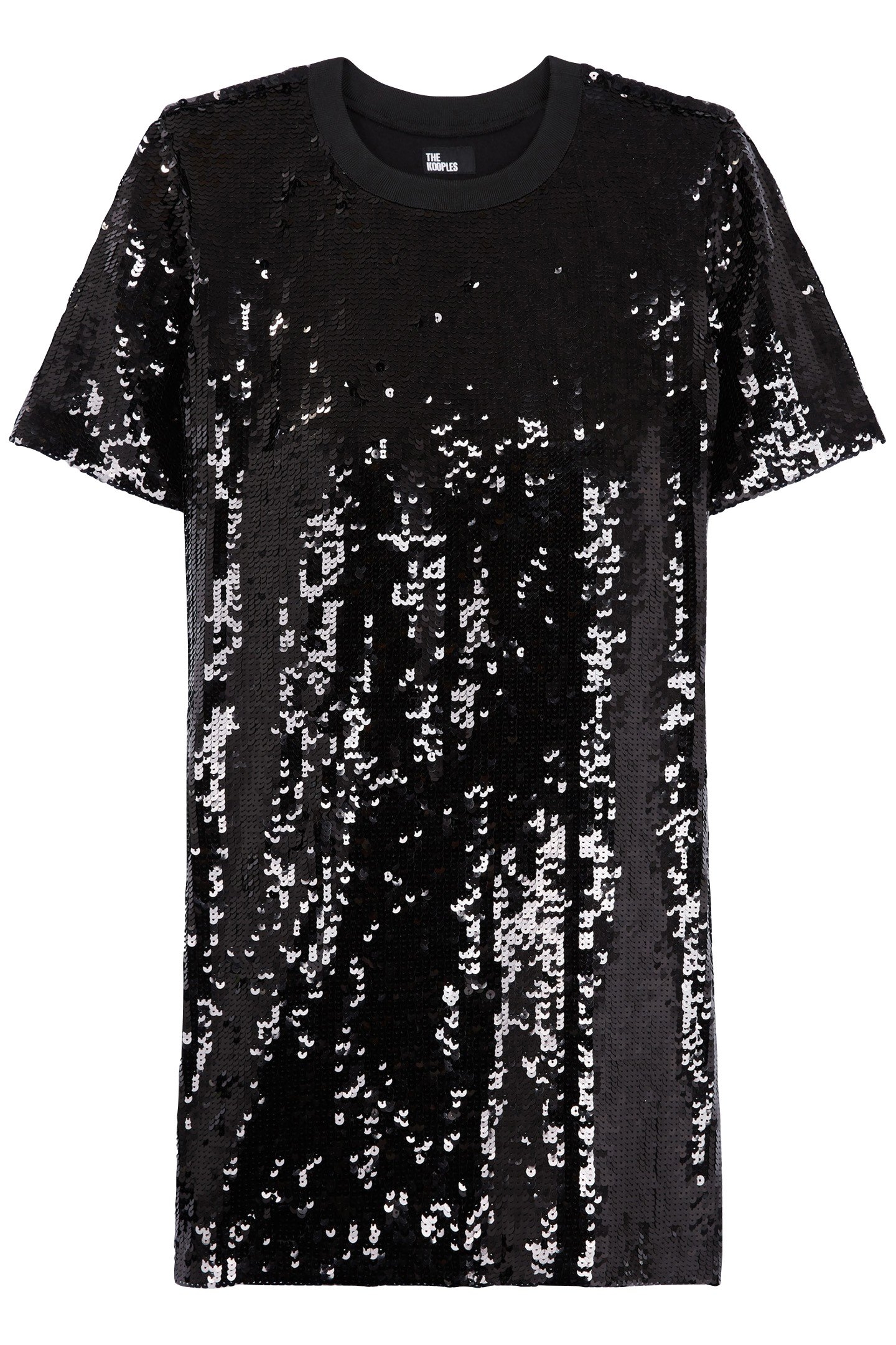 SHORT DRESS DECORATED WITH SEQUINS BLACK 1