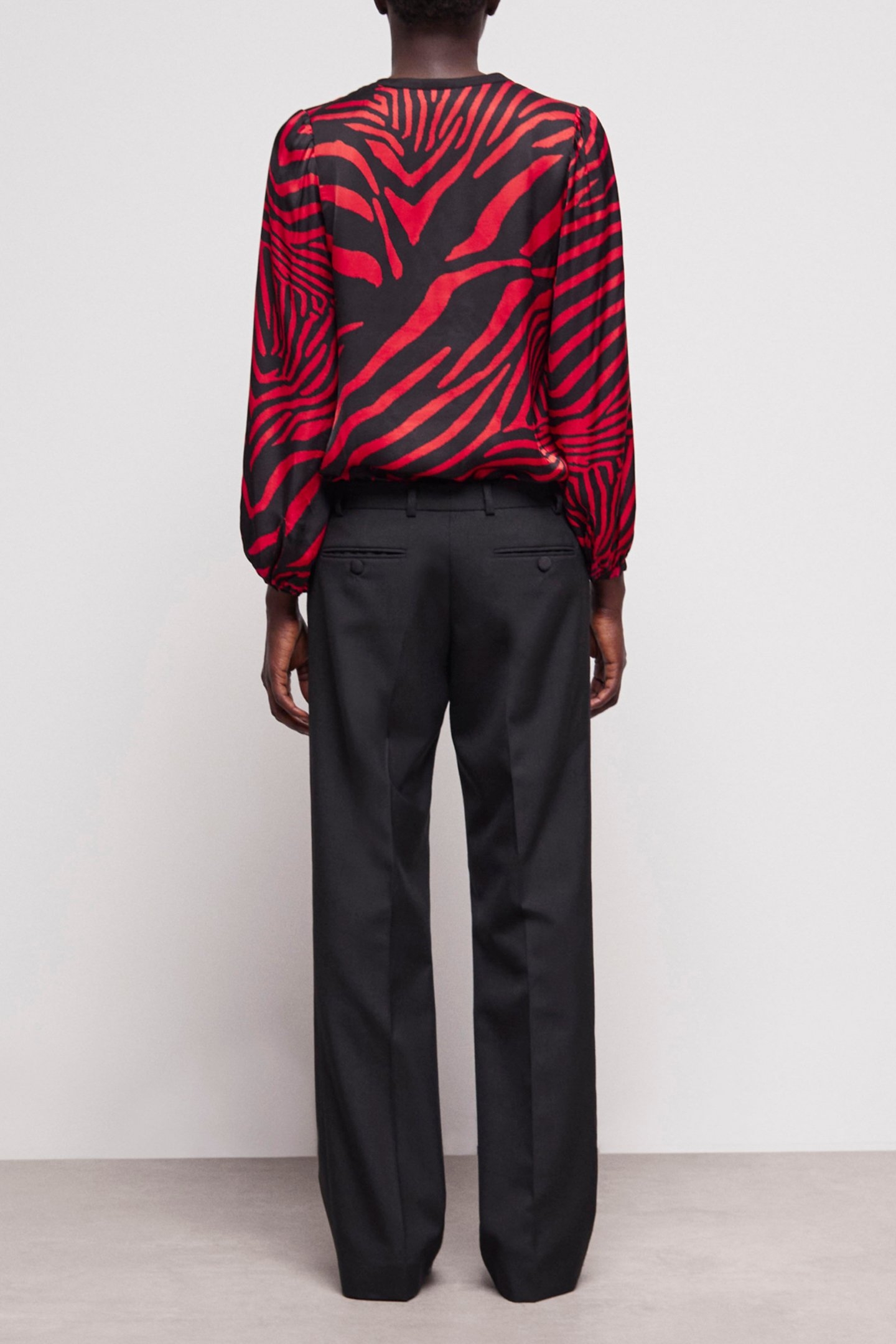 SUIT FIT PANTS MOIRE RIB FABRIC BLACK 2