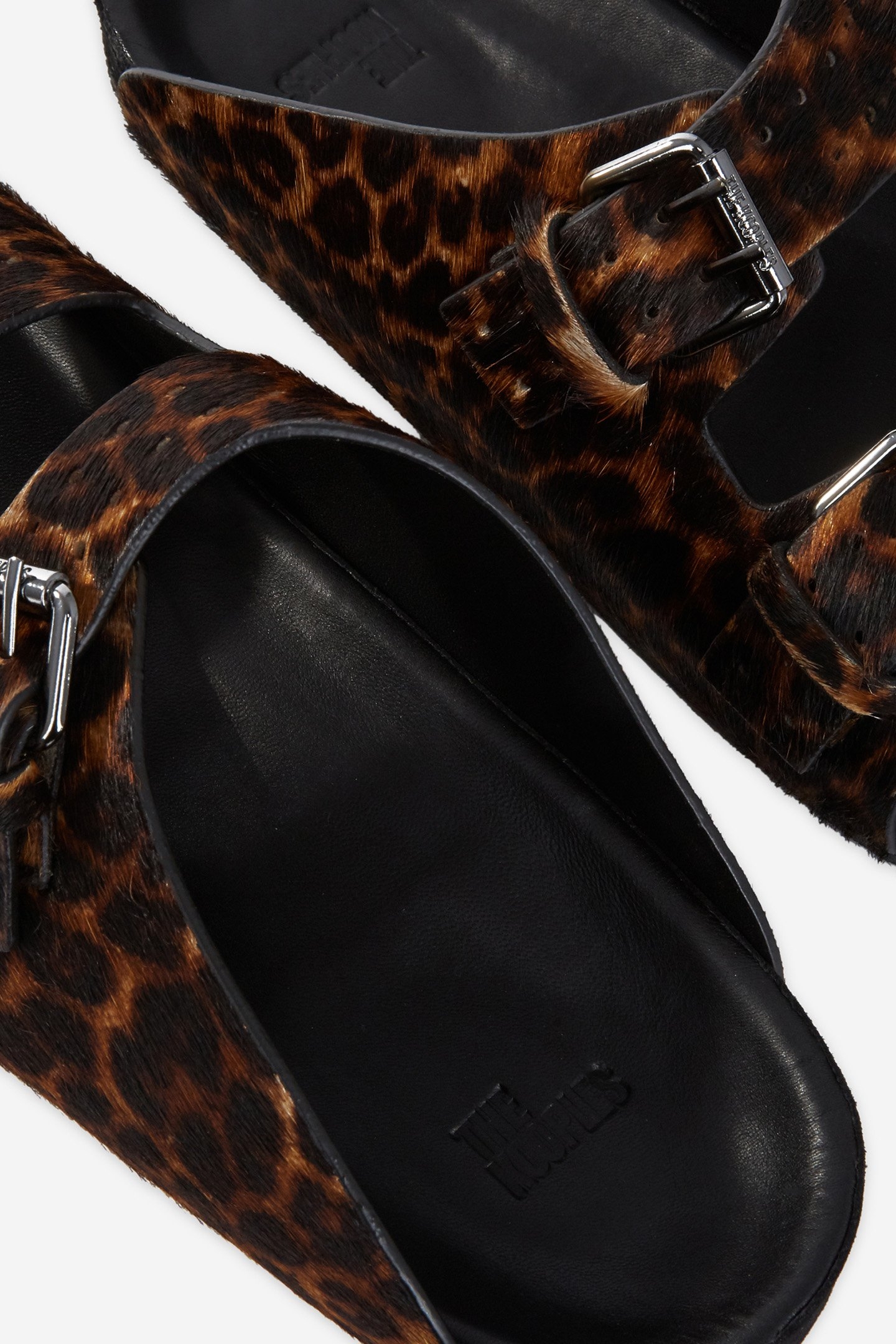 LEOPARD-LOOK POLISH LEATHER SANDALS 4