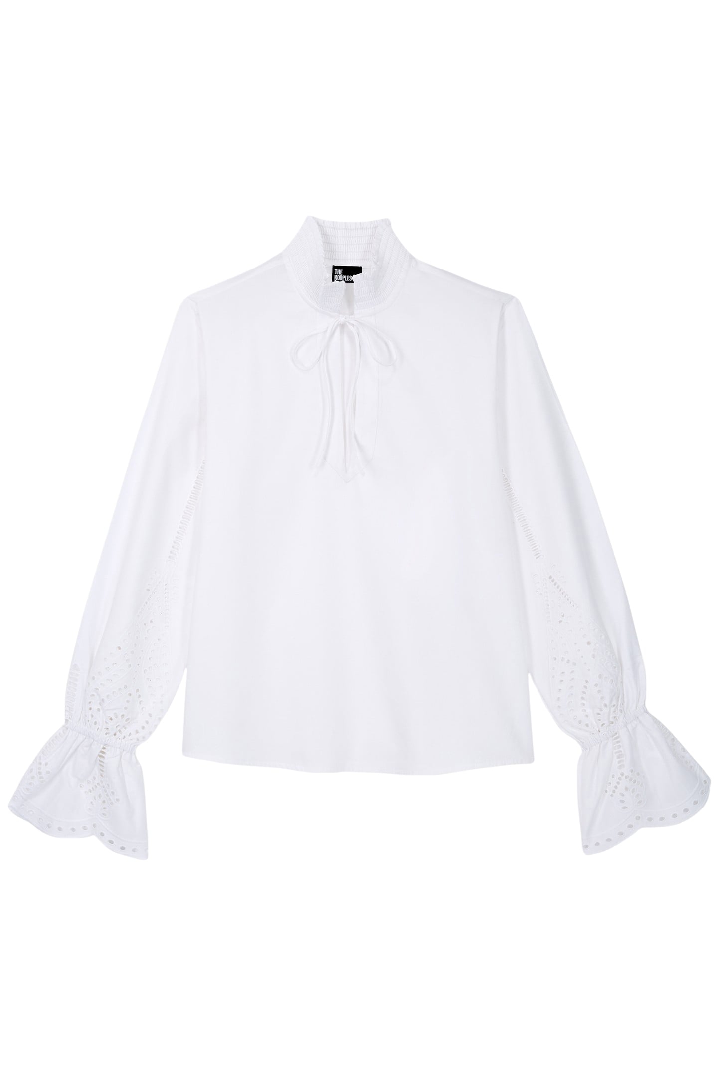 TOP WITH PLACED ENGLISH EMBROIDERY WHITE 1