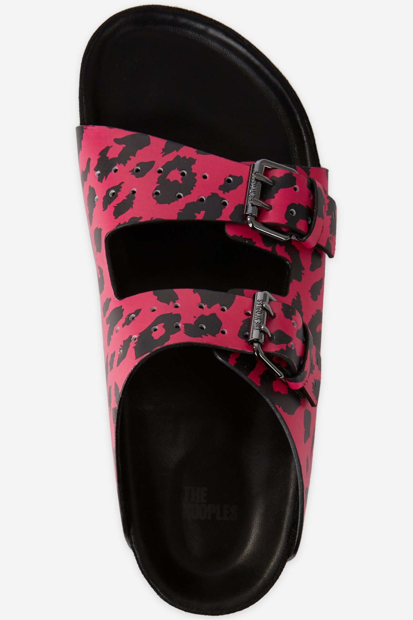 LEOPARD PRINT LEATHER SANDALS PINK 2