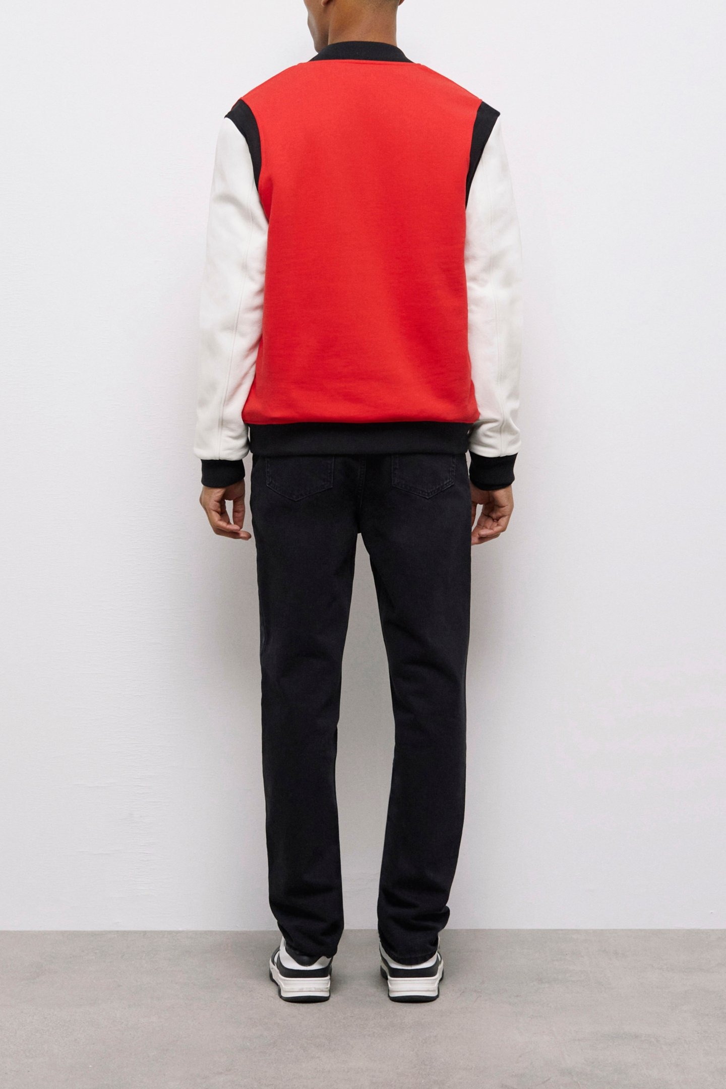 TEDDY WITH LEATHER SLEEVE AND K EMBROIDERY RED/WHITE 2