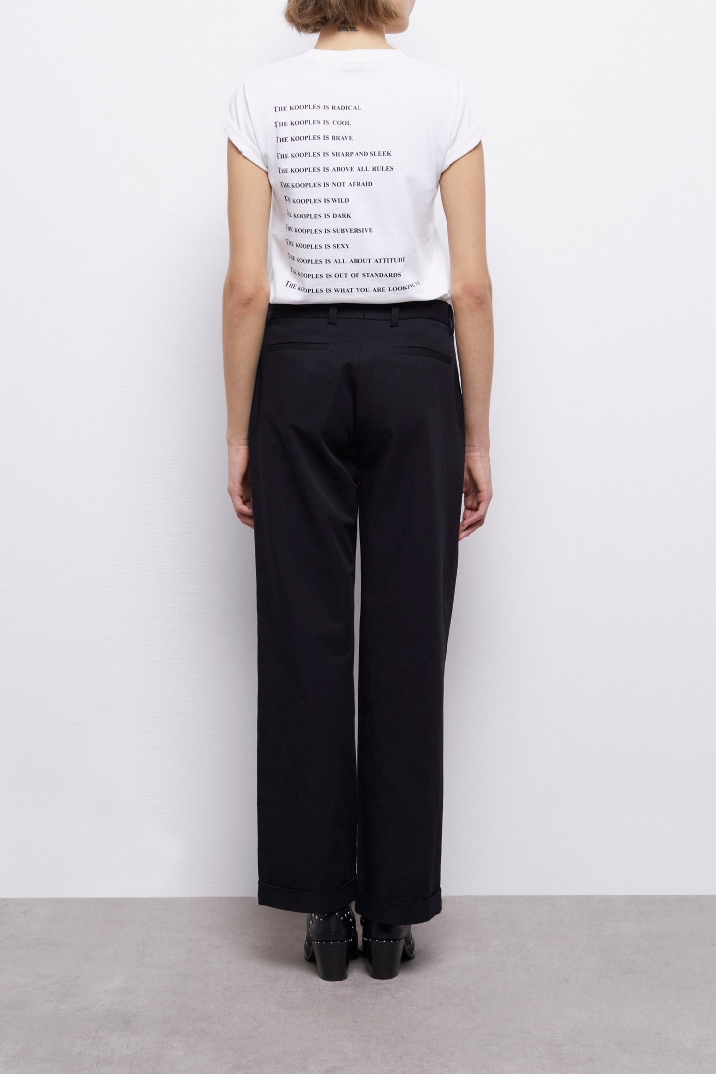 PLEATED TROUSERS WITH TURNS BLACK 2