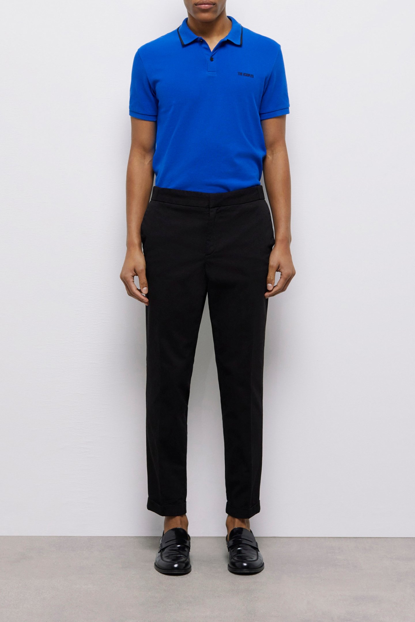STRAIGHT PANTS WITH SEMI-ELASTICATED WAISTBAND BLACK 1