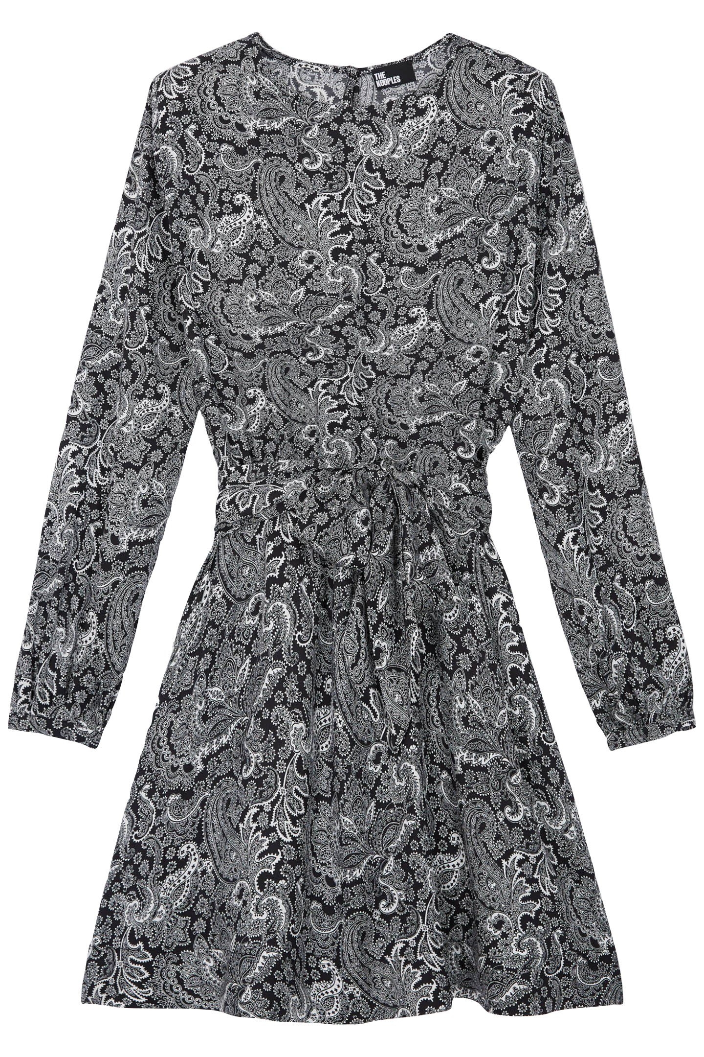 SHORT DRESS WITH LONG SLEEVES BLACK WHITE 3