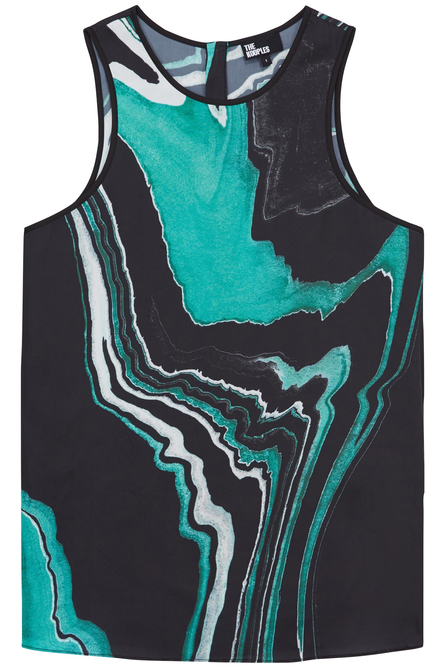 SLEEVELESS TOP BLACK/GREEN 1